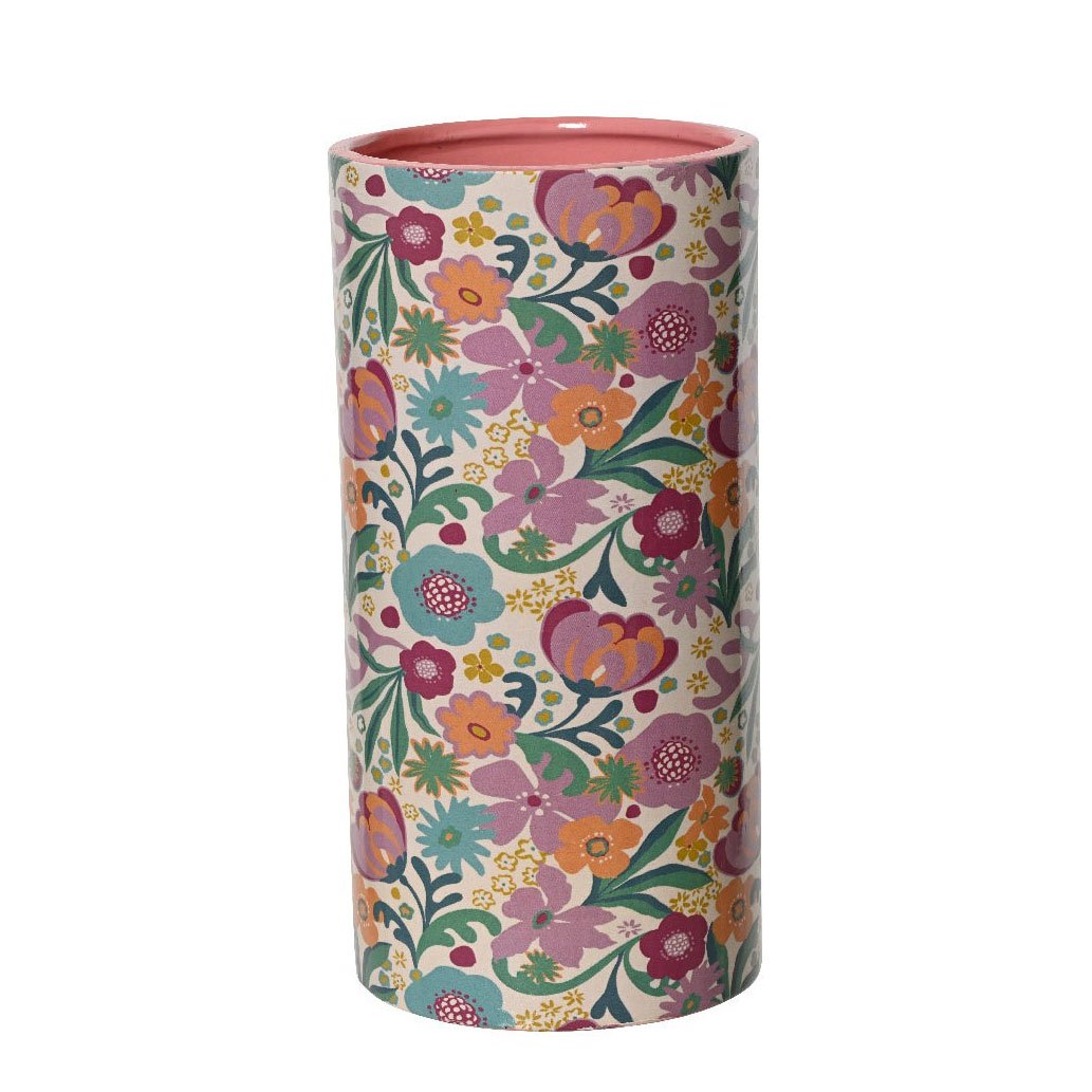 FLORAL TERRACOTTA VASE