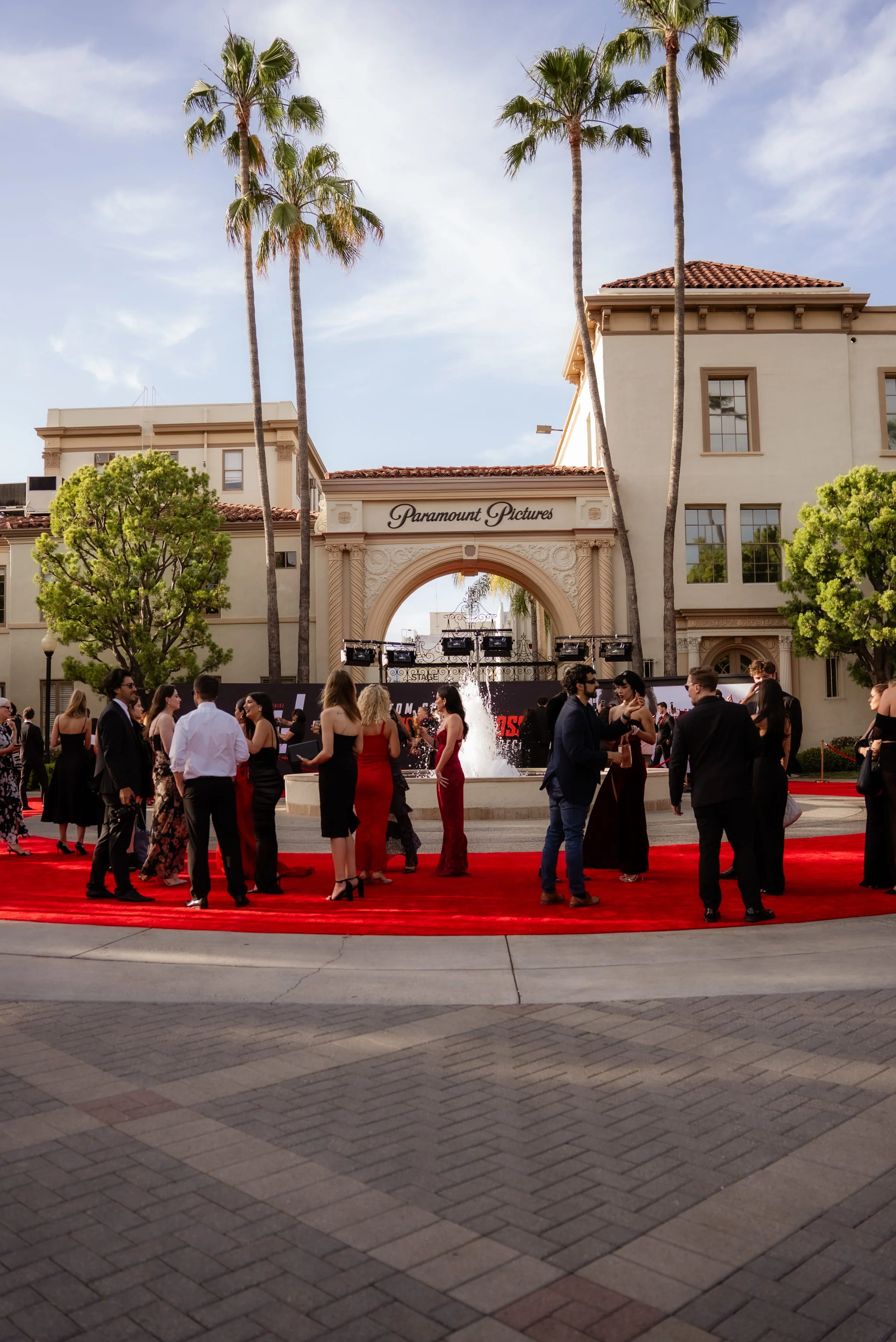 Guests on the Mission Impossible premiere red carpet, designed by LA event designer and planner Eddie Zaratsian 