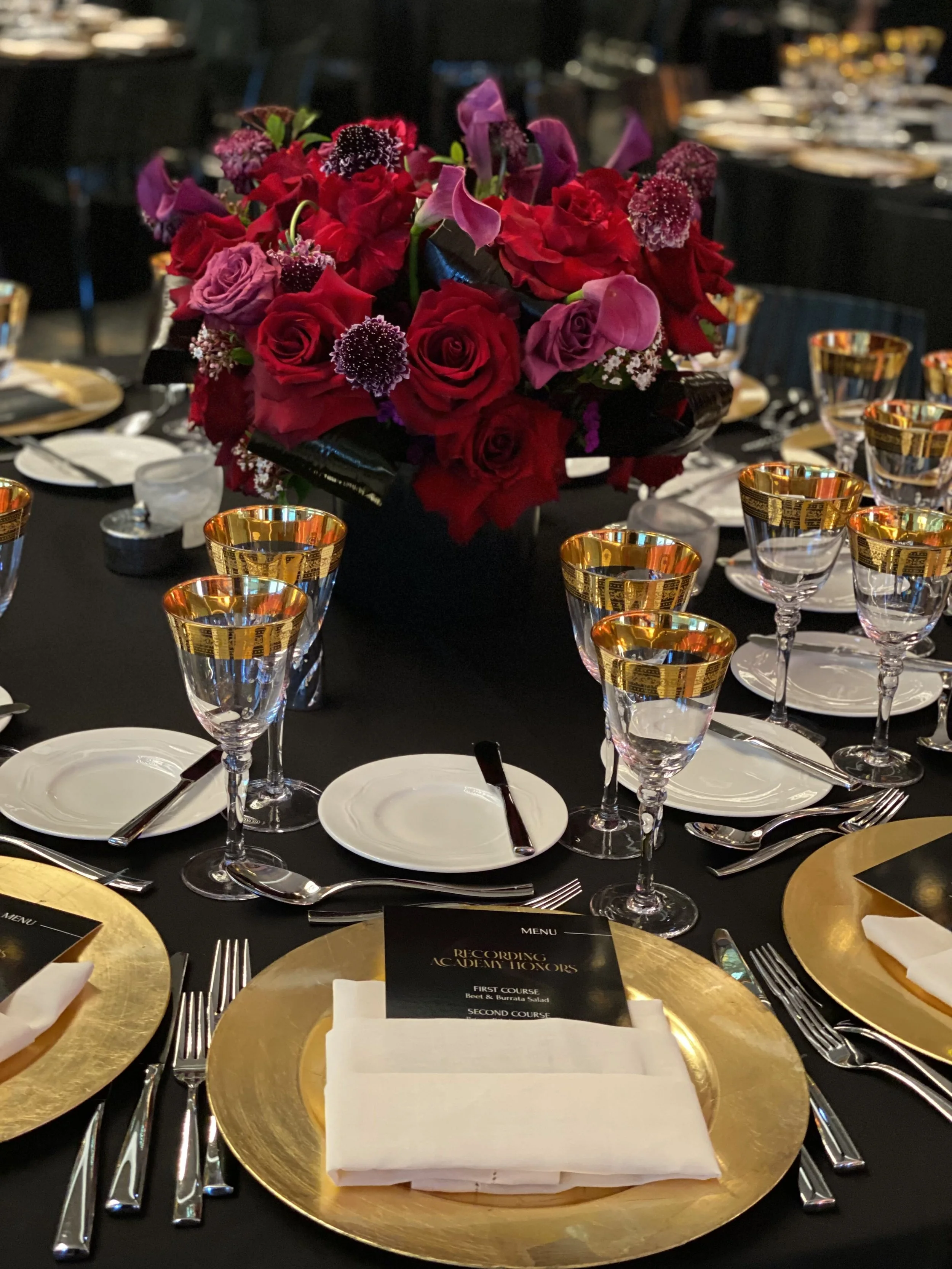 Party Planner for Celebrity Events - Grammy Music Awards Party PLanner table display