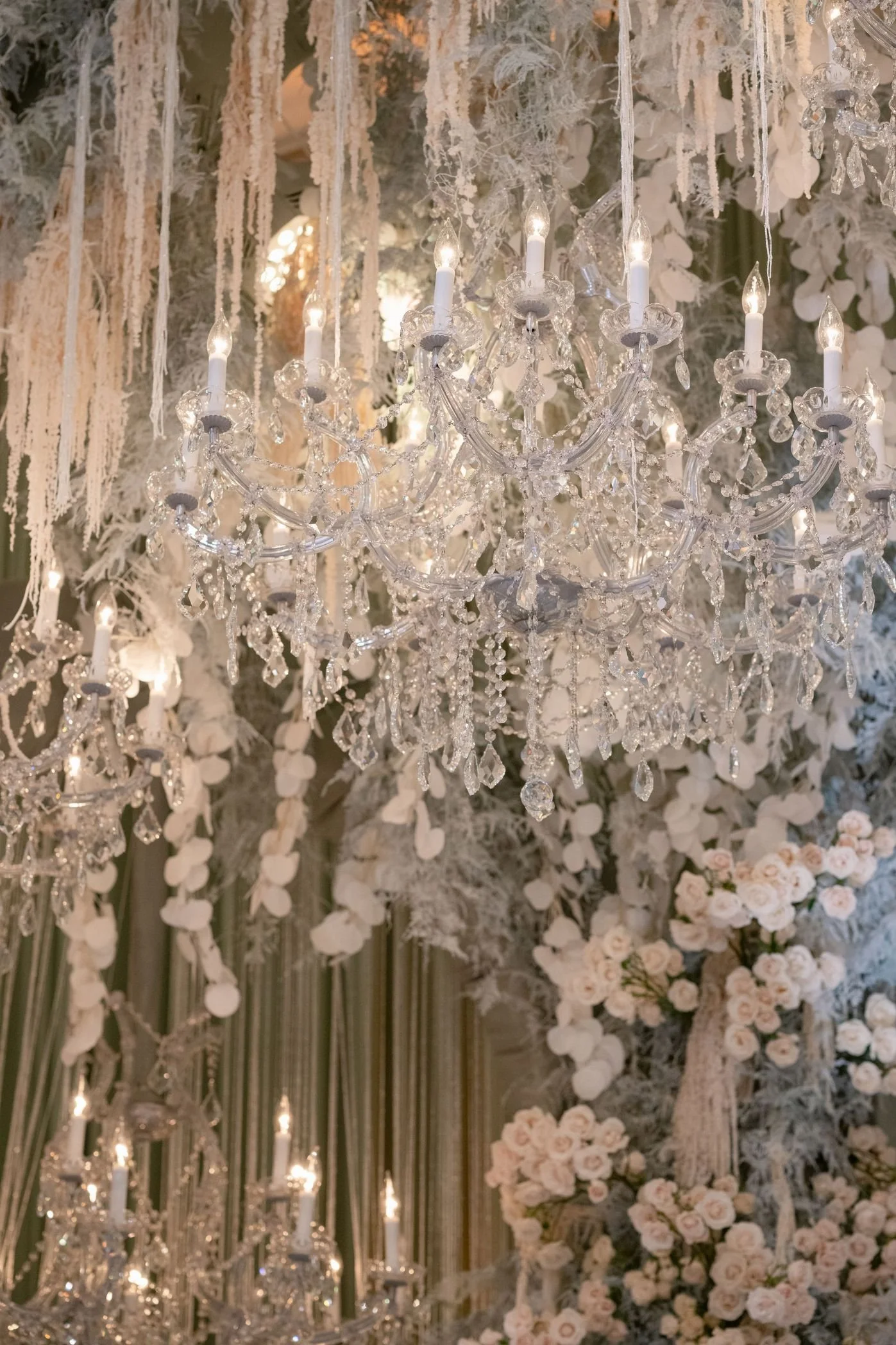 Wedding Planner and Event Design Featuring Statement Chandeliers and Ambient Reception Lighting