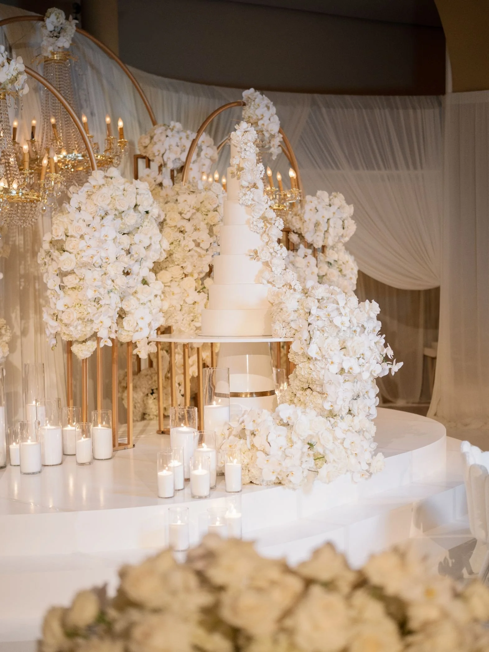 Wedding Cake and Wedding Cake Display Ideas for White Wedding Theme 