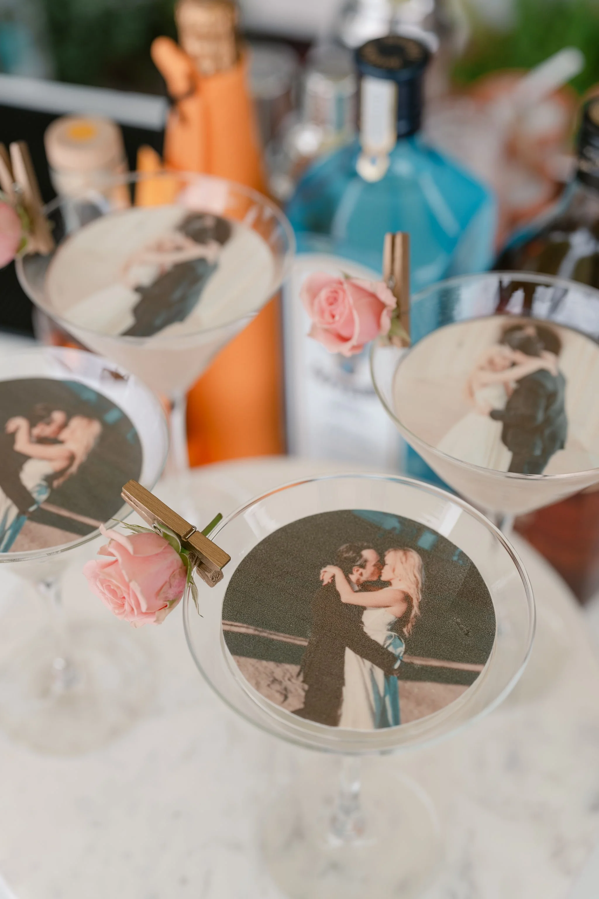Personalized Wedding Detail with Custom Drink Toppers and Signature Cocktails