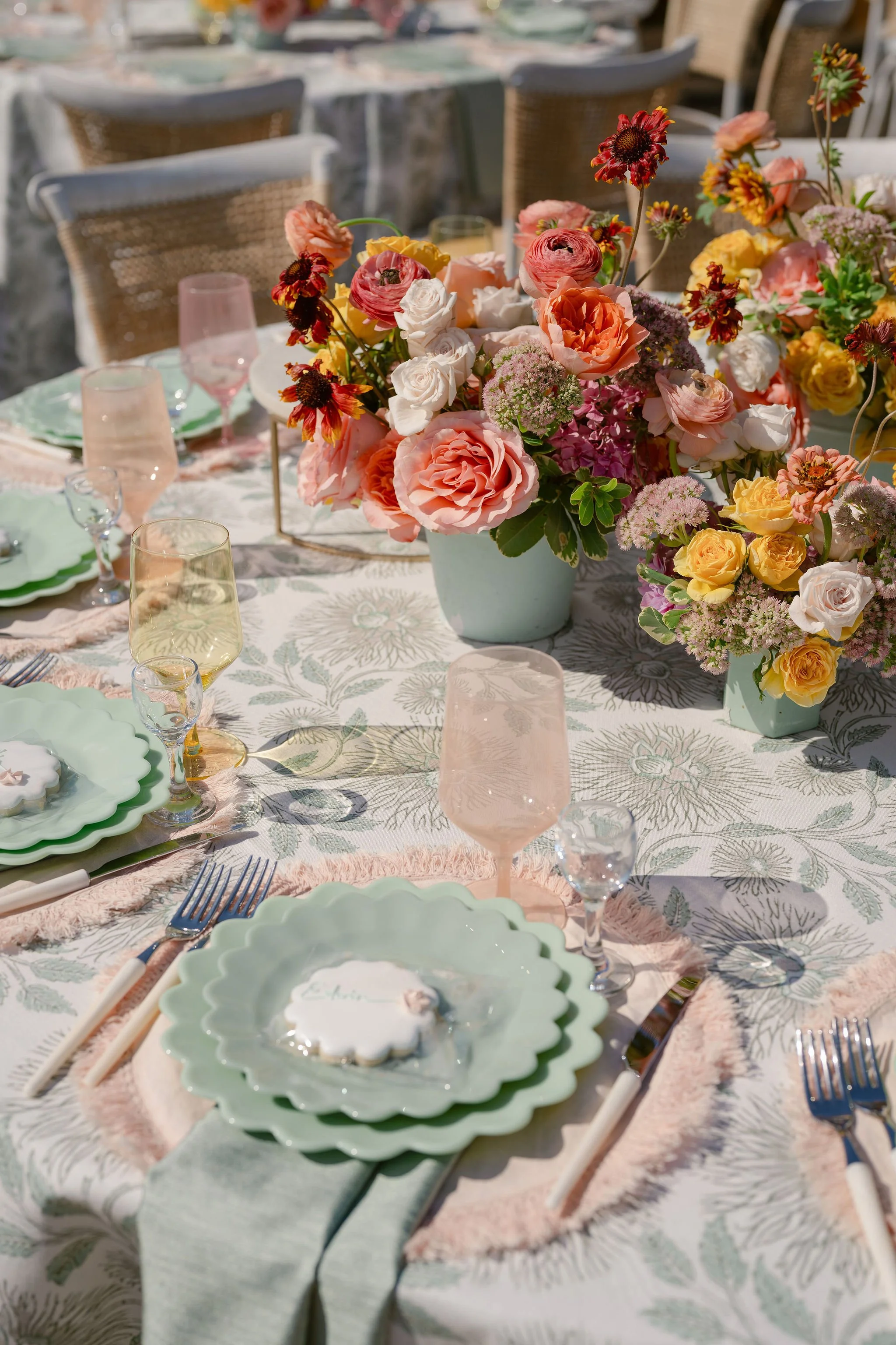 Baby Shower Table Setup with Soft Pastel Decor and Coordinated Place Settings in Los Angeles