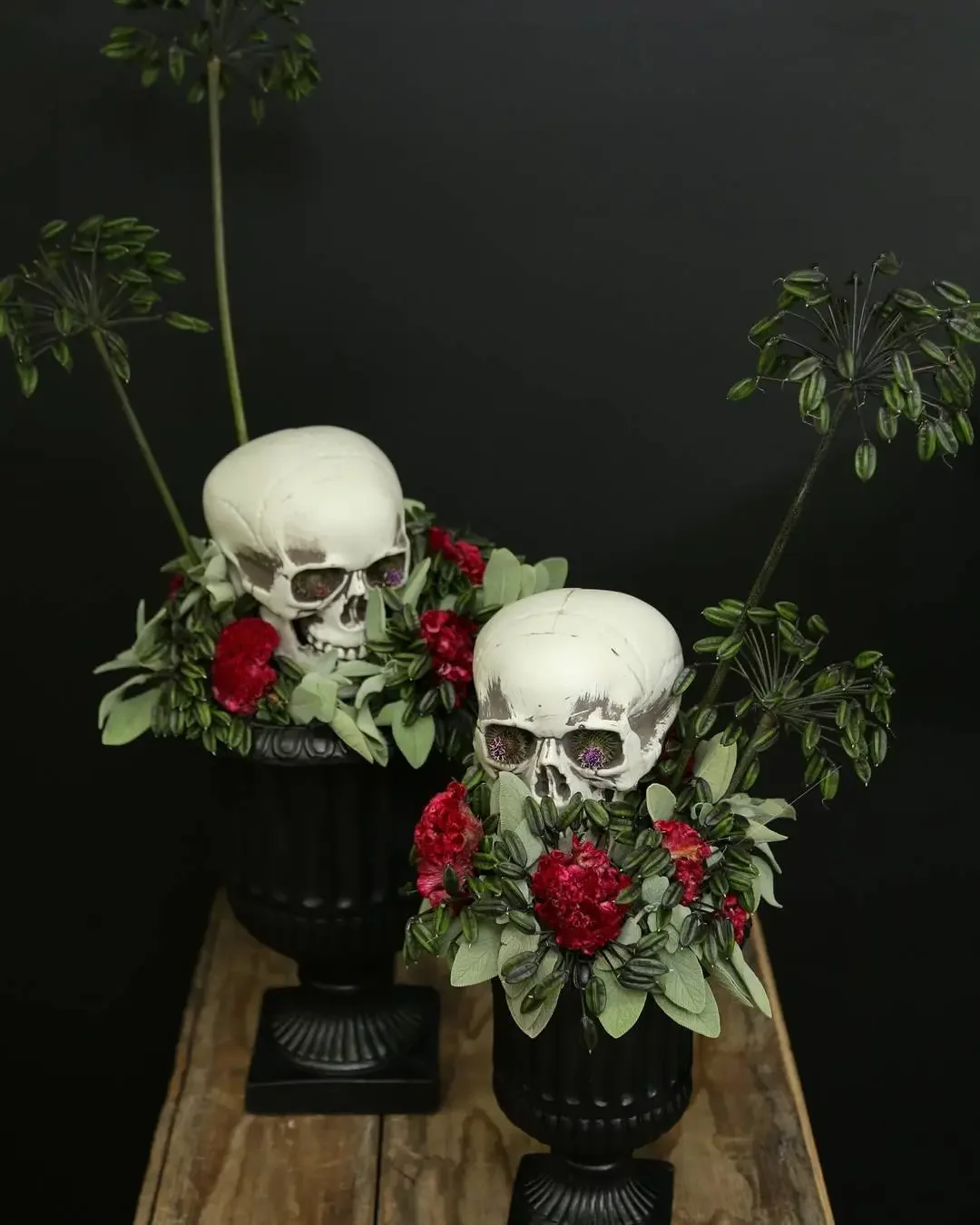 Halloween skull floral arrangement, Los Angeles