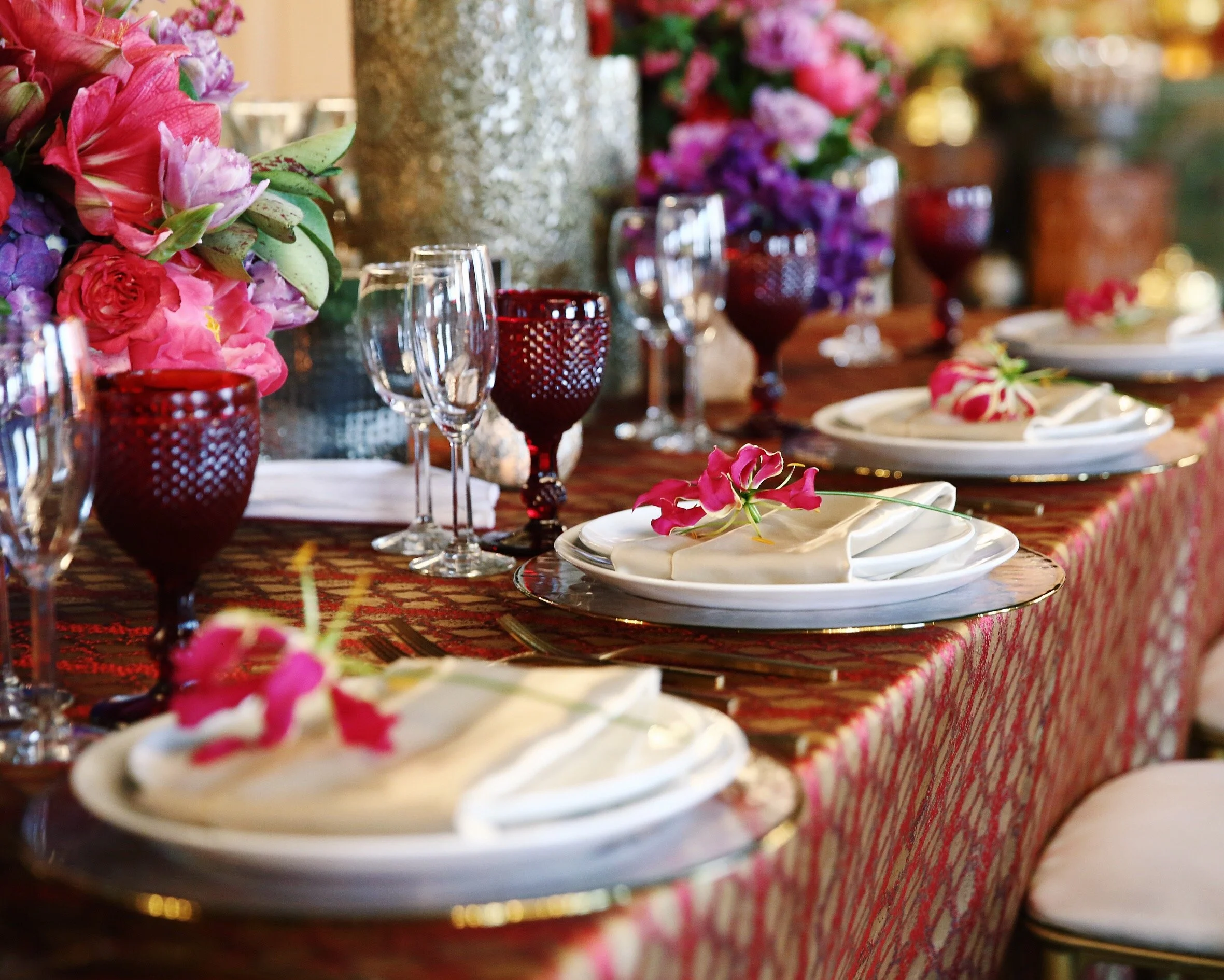 Event Designer Curating a Custom Tablescape and Event Layout