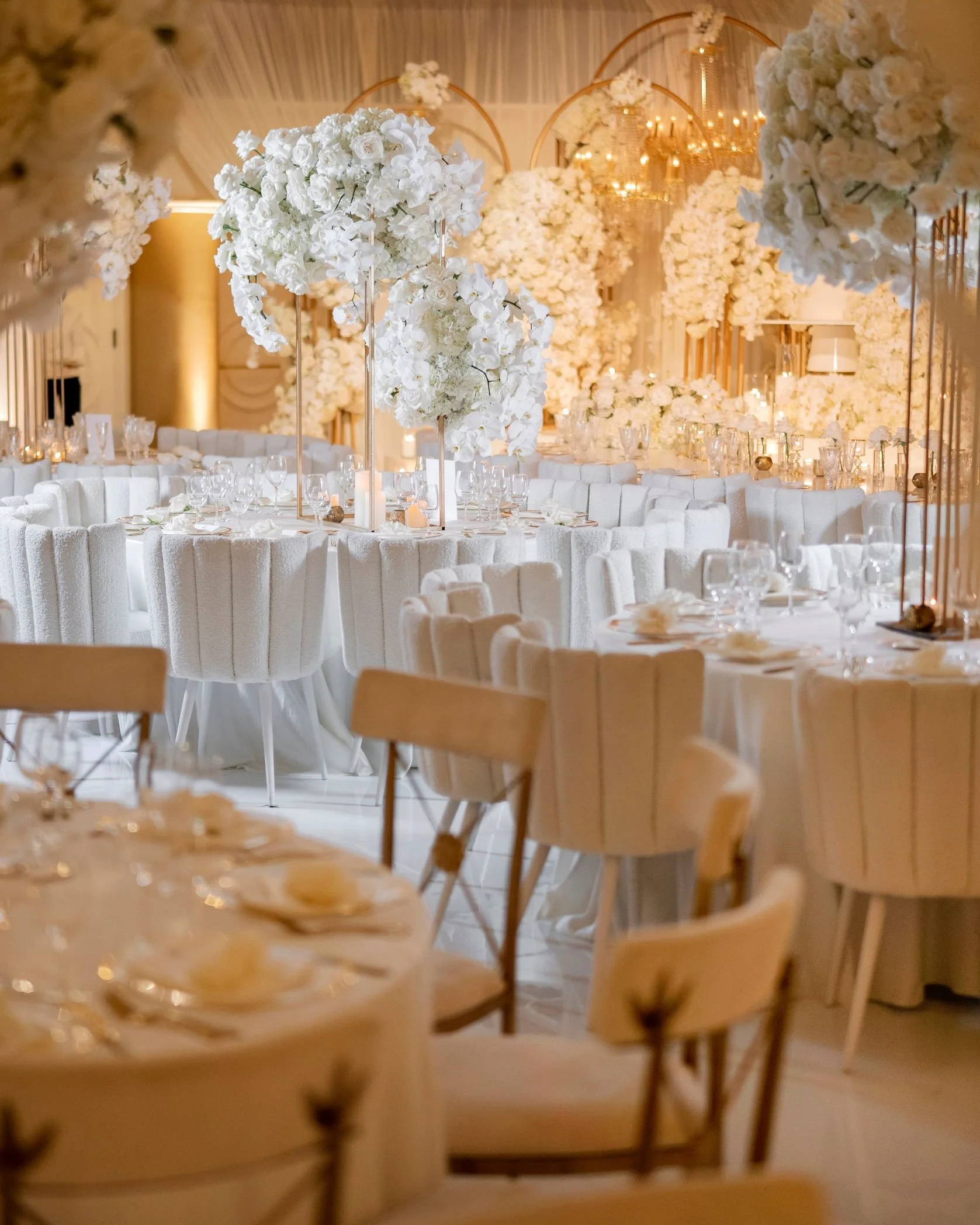 Beverly Hills Hotel Wedding with Elevated White Decor, Orchid Florals, and Thoughtful Planning
