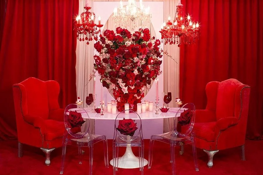 Valentine's Day event decorating and floral design