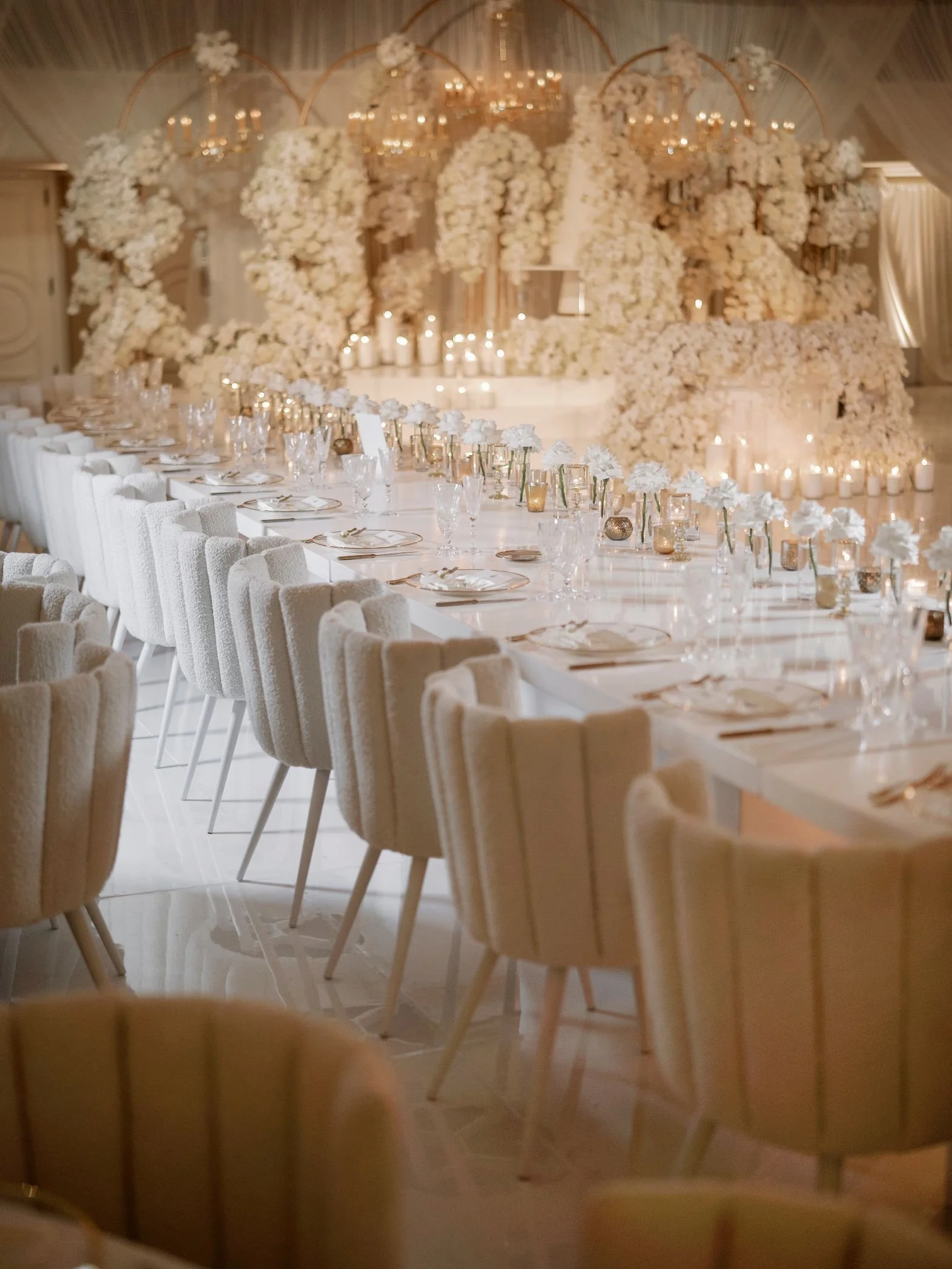 Local Wedding Planner Creating a Large-Scale All-White Wedding with Layered Floral and Draping