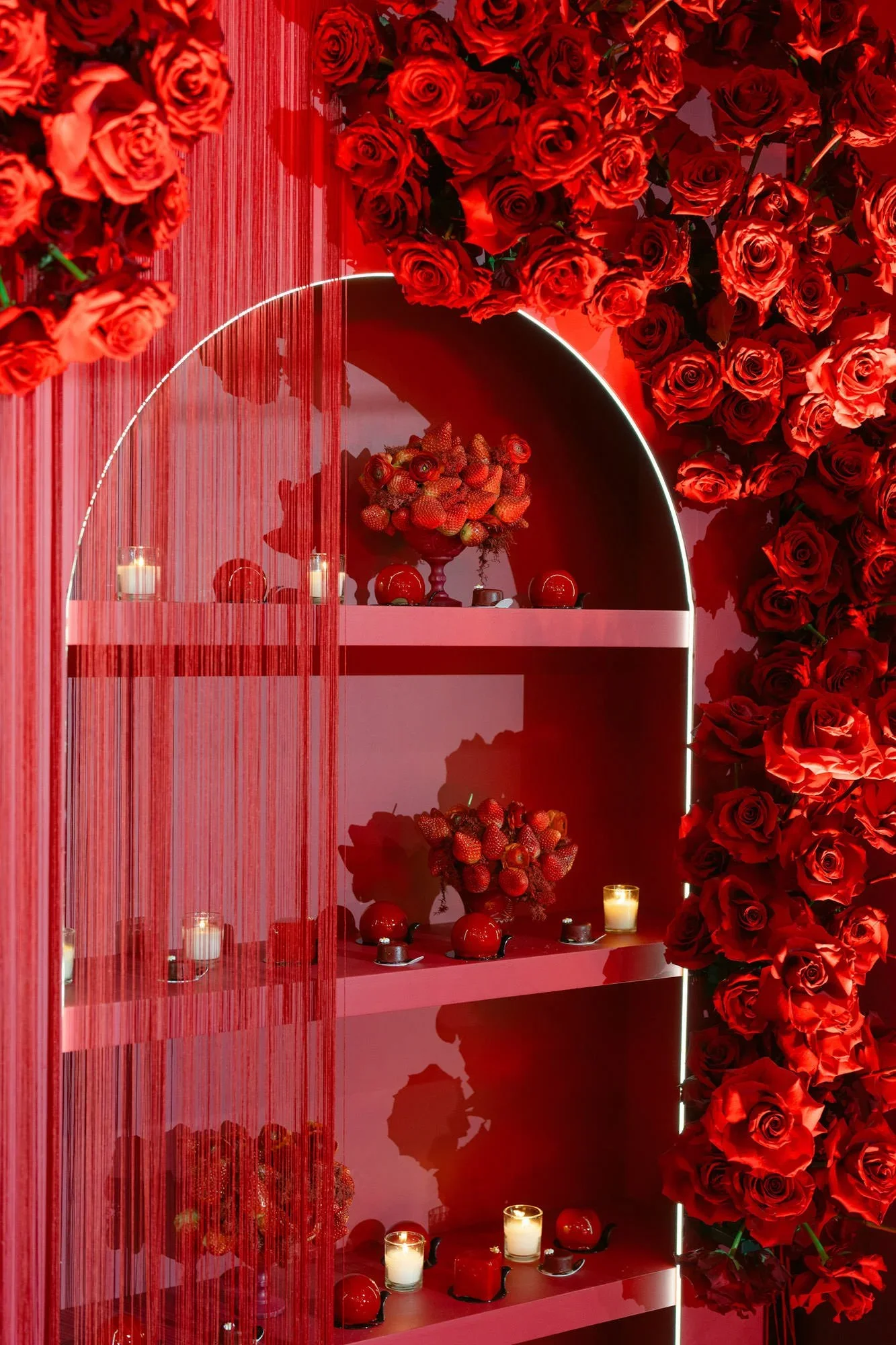 Event Planner Los Angeles Styling a Sweet 16 Event with Custom Red Display and Elevated Setup