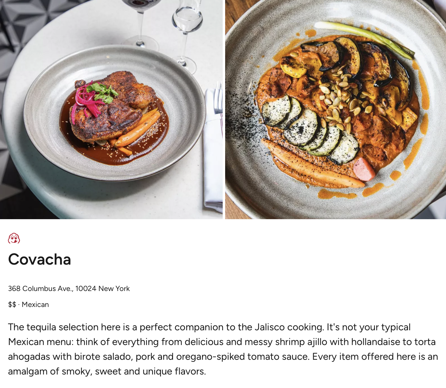 Covacha Among the Best Mexican Restaurants in Manhattan  | Michelin Guide 2025