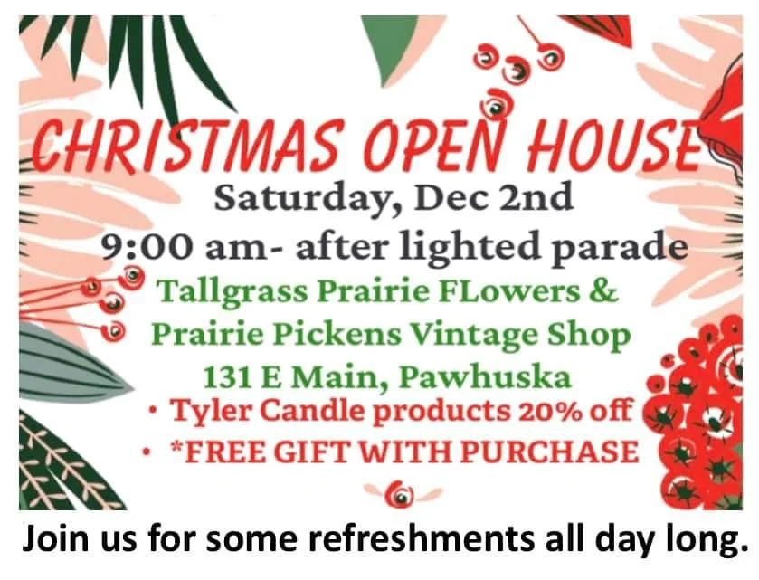 Tallgrass Prairie Flower Annual Christmas Open House and Customer Appreciation Day! 