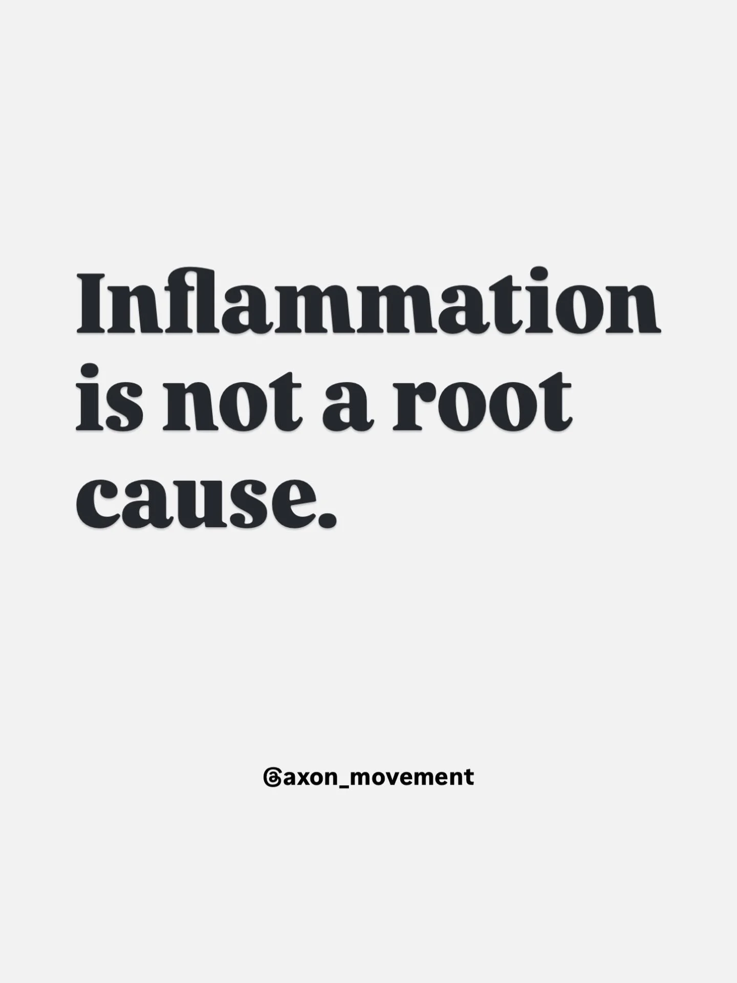 I&rsquo;ve been saying it for years, but will say it again. 

Inflammation is NOT a root cause.

Not of Pain.
Not of Illness.

Inflammation is actually a healthy part of the healing response.

Now, too much inflammation - for too long - is correlated