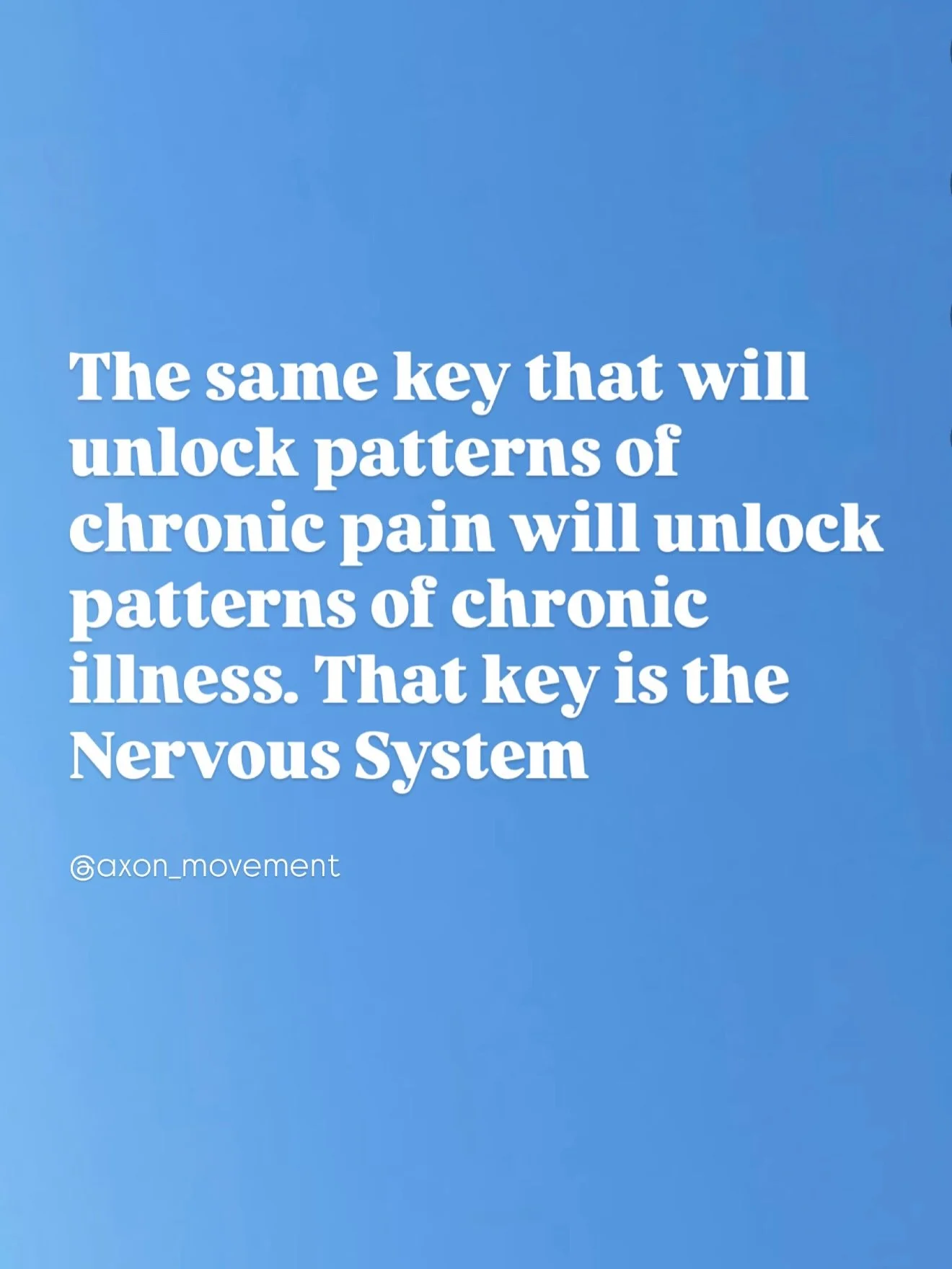 The Nervous System is the central hub for physiological function. Pain, Inflammation, Movement, Immunity, Hormones, Mood, Mental Health&hellip; the proper functioning of each of these is directly influenced by the state of the nervous system. 

Nervo
