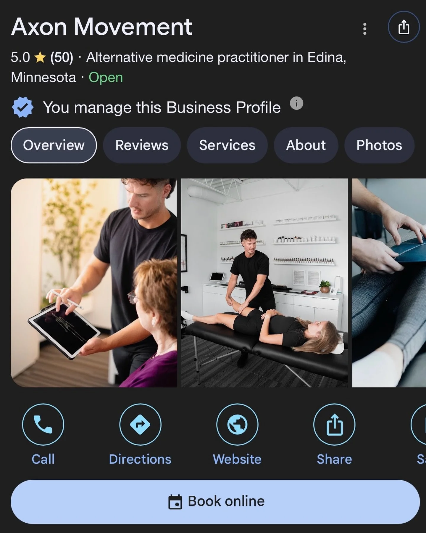50 x ⭐️⭐️⭐️⭐️⭐️ Reviews on Google 🙌🏽

When you focus on supporting the body&rsquo;s innate capacity to heal itself - despite a diagnosis - symptoms most often improve and patterns of dysfunction disappear. 

We do things differently at @axon_moveme