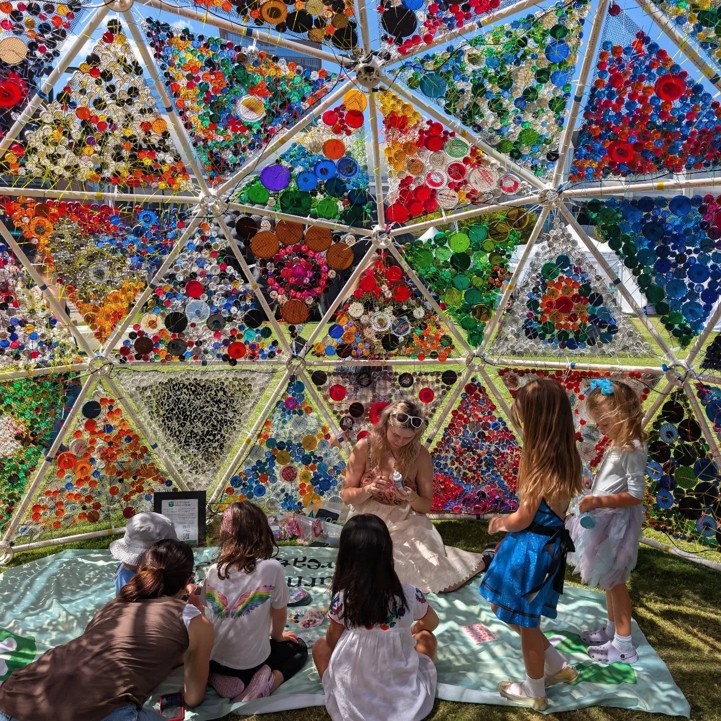 Join @turnipgreencreativereuse for art making in the dome right now!