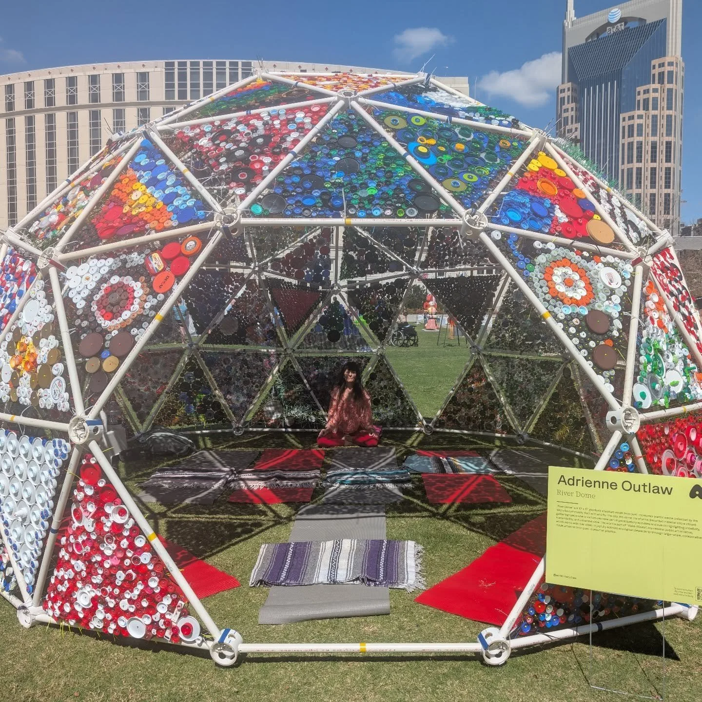 We launched @artvillenash by practicing yoga in the dome! Join us tomorrow at 11:30 &amp;  Sunday at 3:30 for a free yoga meditation class. Truly a beautiful experience with @lorey_yoga 🙏