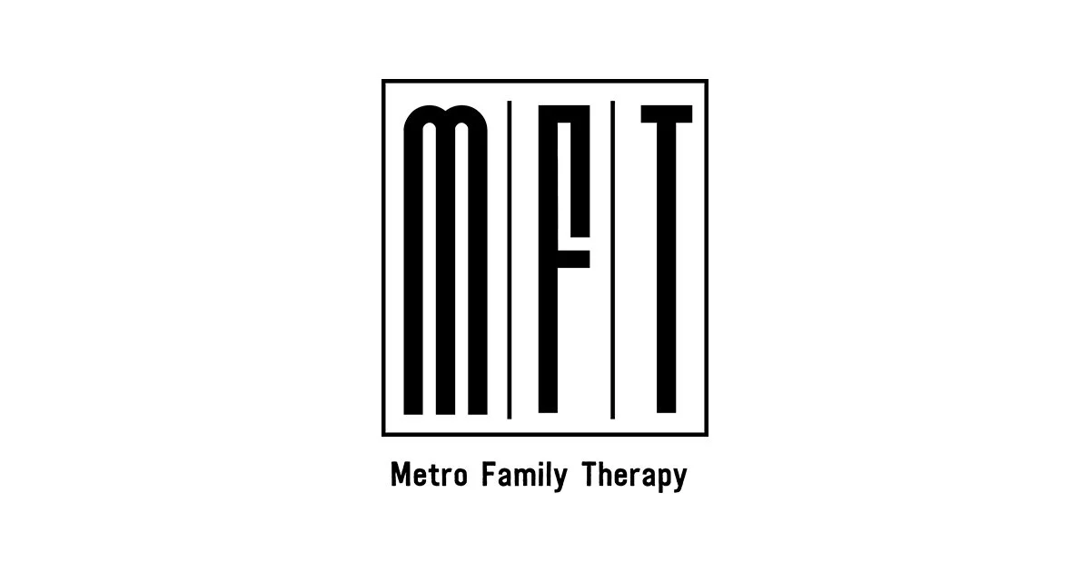 The Metro Family Therapy logo featuring the bold, modern initials “MFT” in a square frame. This branding represents professional mental health services, family therapy support, and complementary wellness practices such as float therapy.