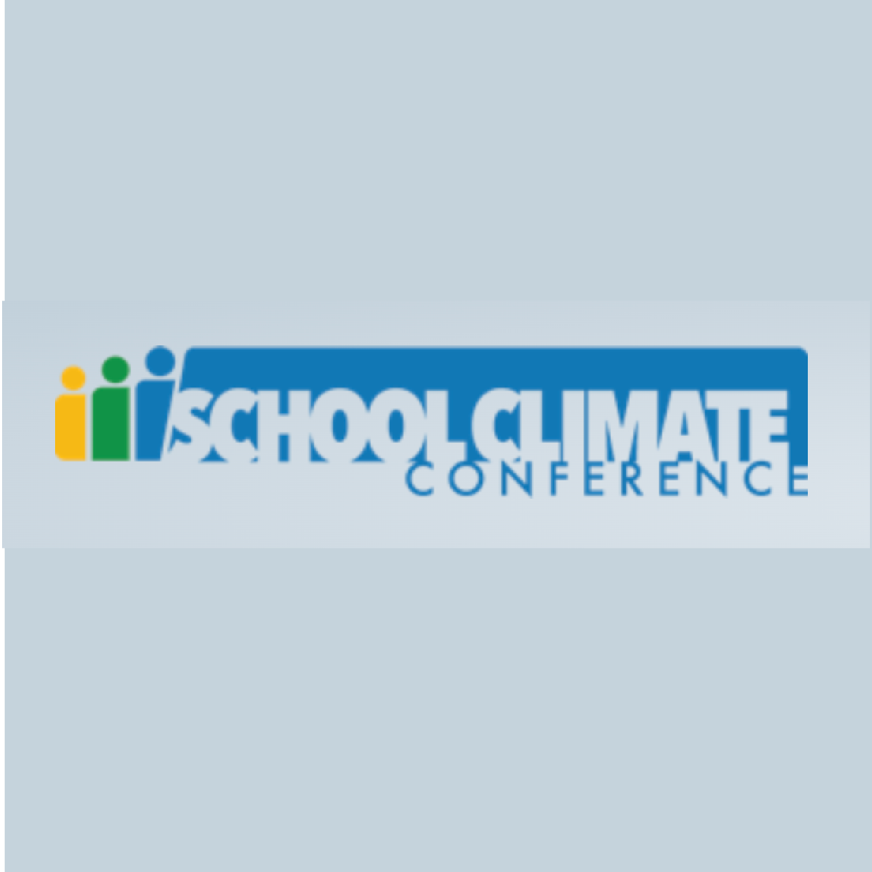 Logo of the iSEE School Climate Conference featuring stylized human icons in yellow, green, and blue, with the event name in blue text.