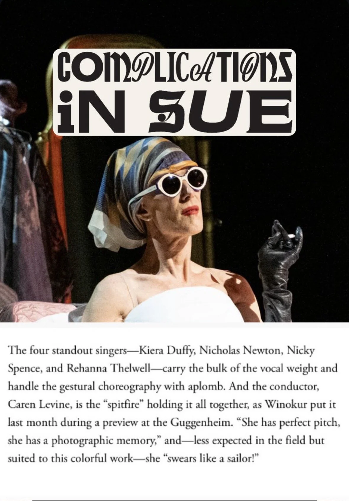 Viv Bond as Sue NYTimes 
Wig Hair and Makeup Design by Amanda Miller