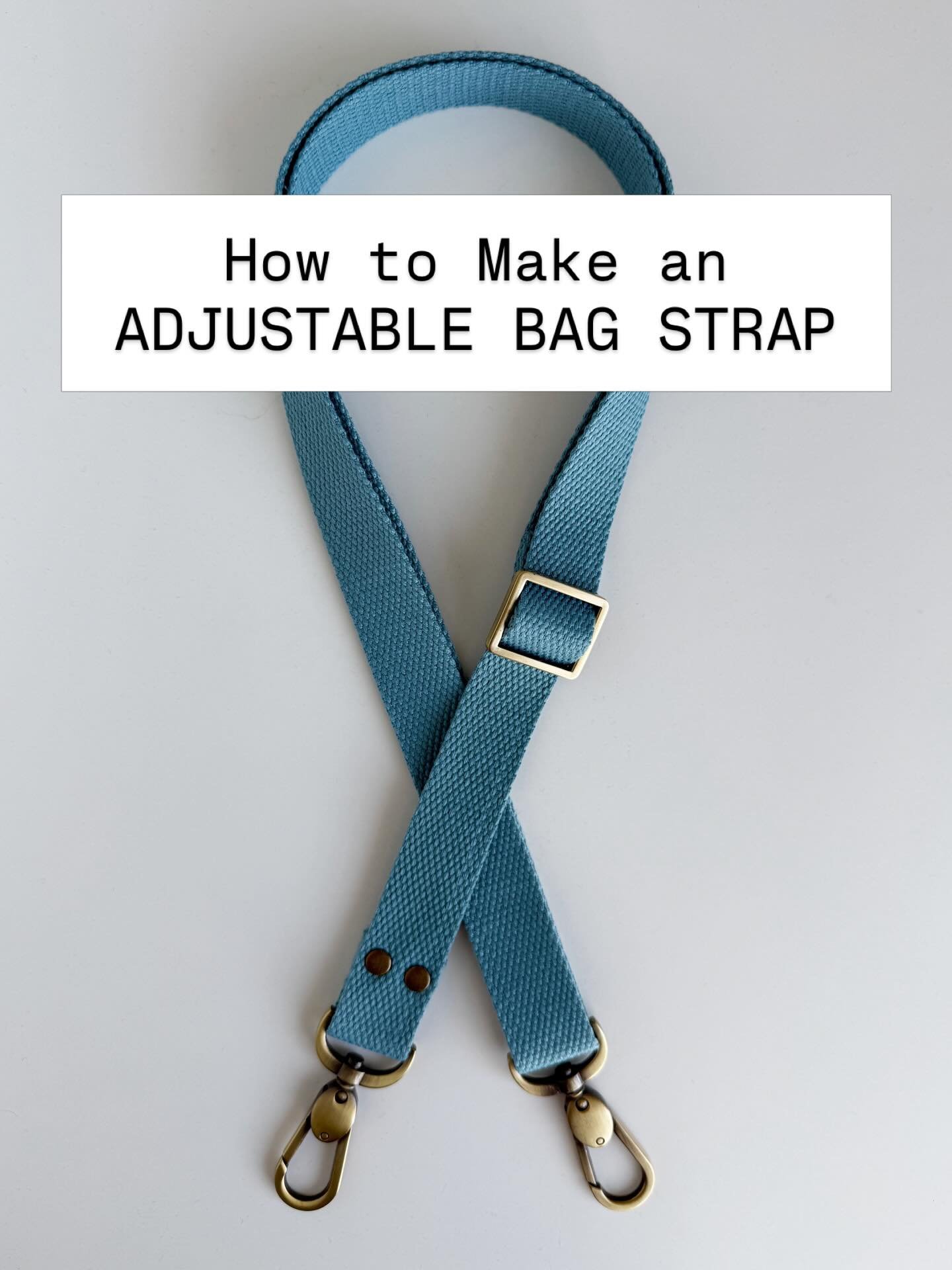 Have you ever wondered how to make an adjustable strap to add to your handmade bag? 

Scroll through the photos to learn how to add hardware to a strip of webbing to create this practical, professional looking removable strap.

Check out my blog post