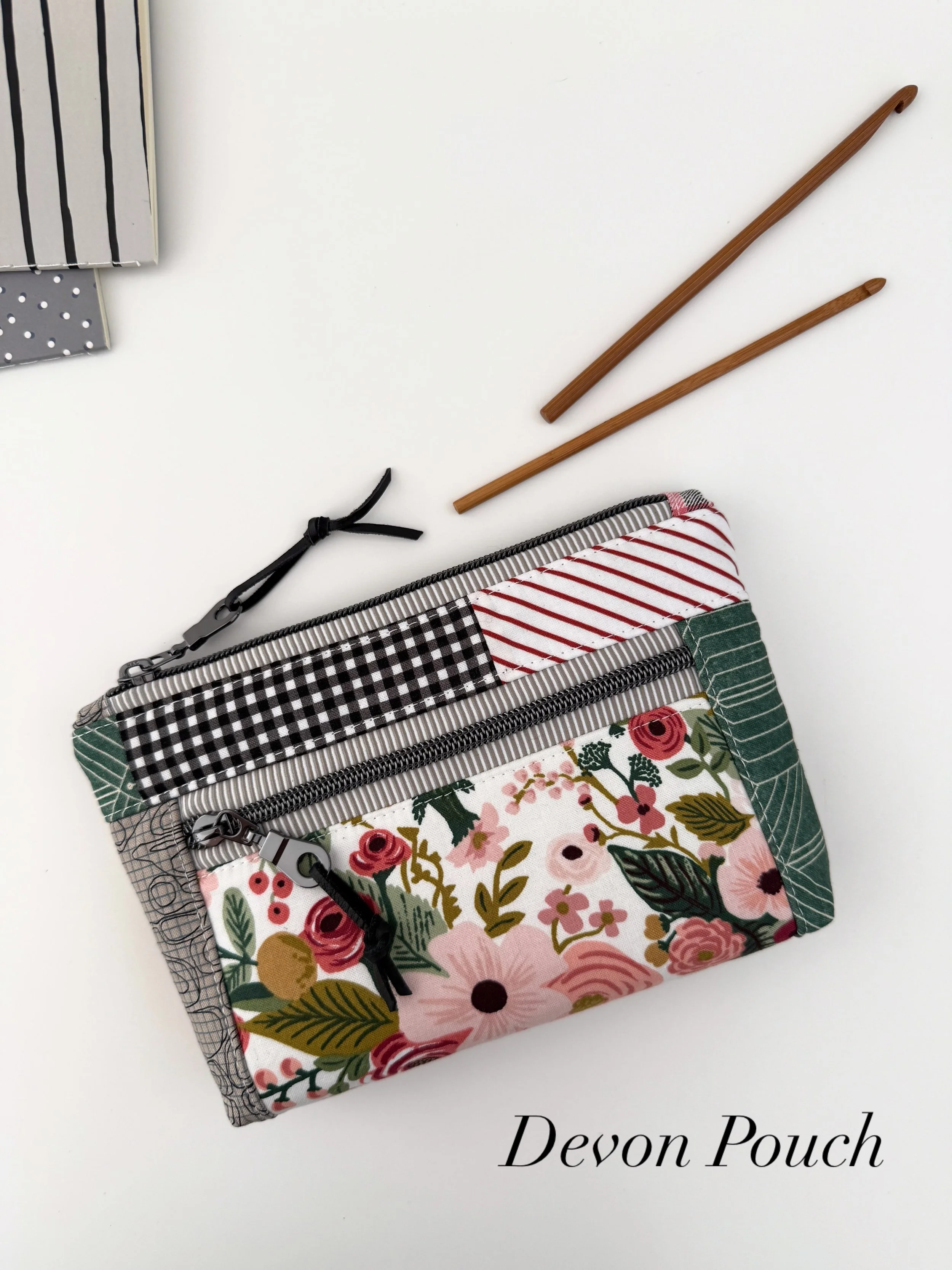 One of my favorite things to do is to sew patchwork versions of my patterns.✂️ And it&rsquo;s so easy to do.

You can use the QAYG (quilt-as-you-go) technique, like I did for my Maple Street Pouch, or simply cut your panels from different fabrics for
