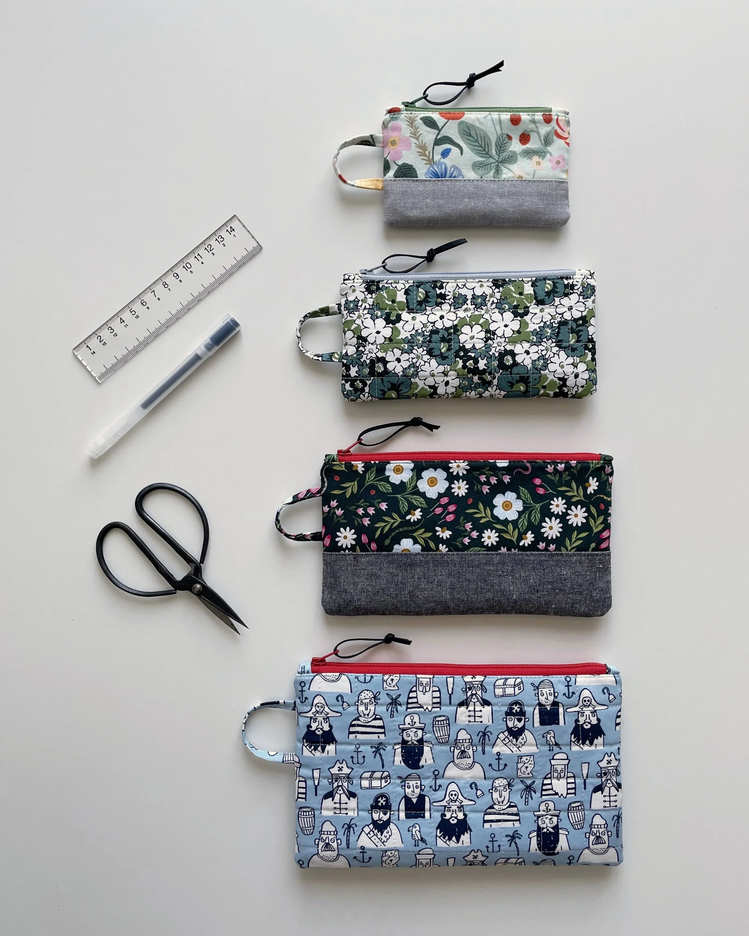 Sometime simple is the best! These easy to sew zipper pouches make for lovely pencil cases or make up bags. 

The Hudson Pouch pattern (+ video) comes in FOUR SIZES and TWO STYLES so you can find the one that fits your needs.

They are quick to sew s