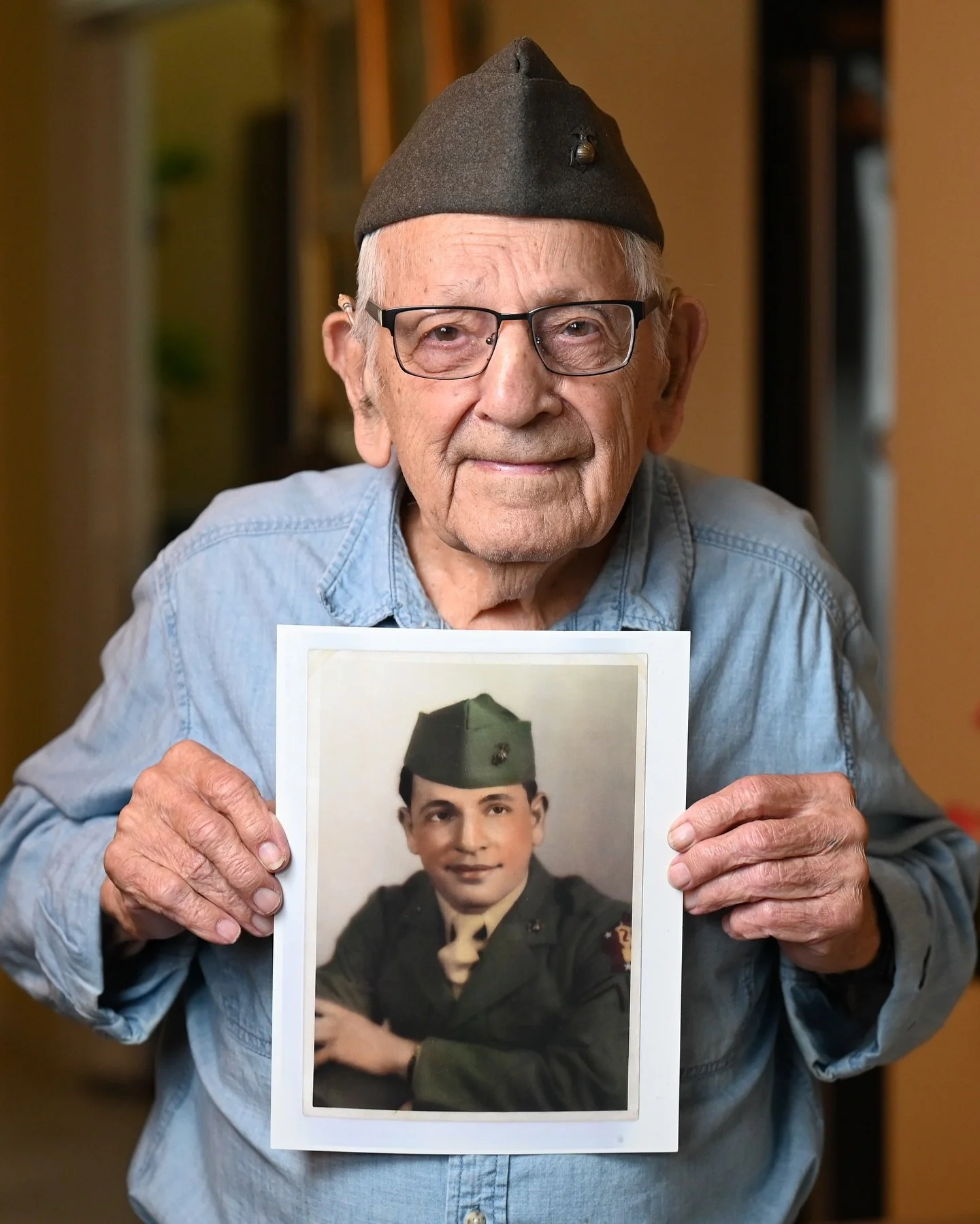 On Veterans Day and every day, we honor the service of our nation&rsquo;s World War II veterans and all those who served and sacrificed. May we never forget.

Photo: Anthony DeMarco, World War II veteran of the 8th Marine Regiment, 2nd Marine Divisio