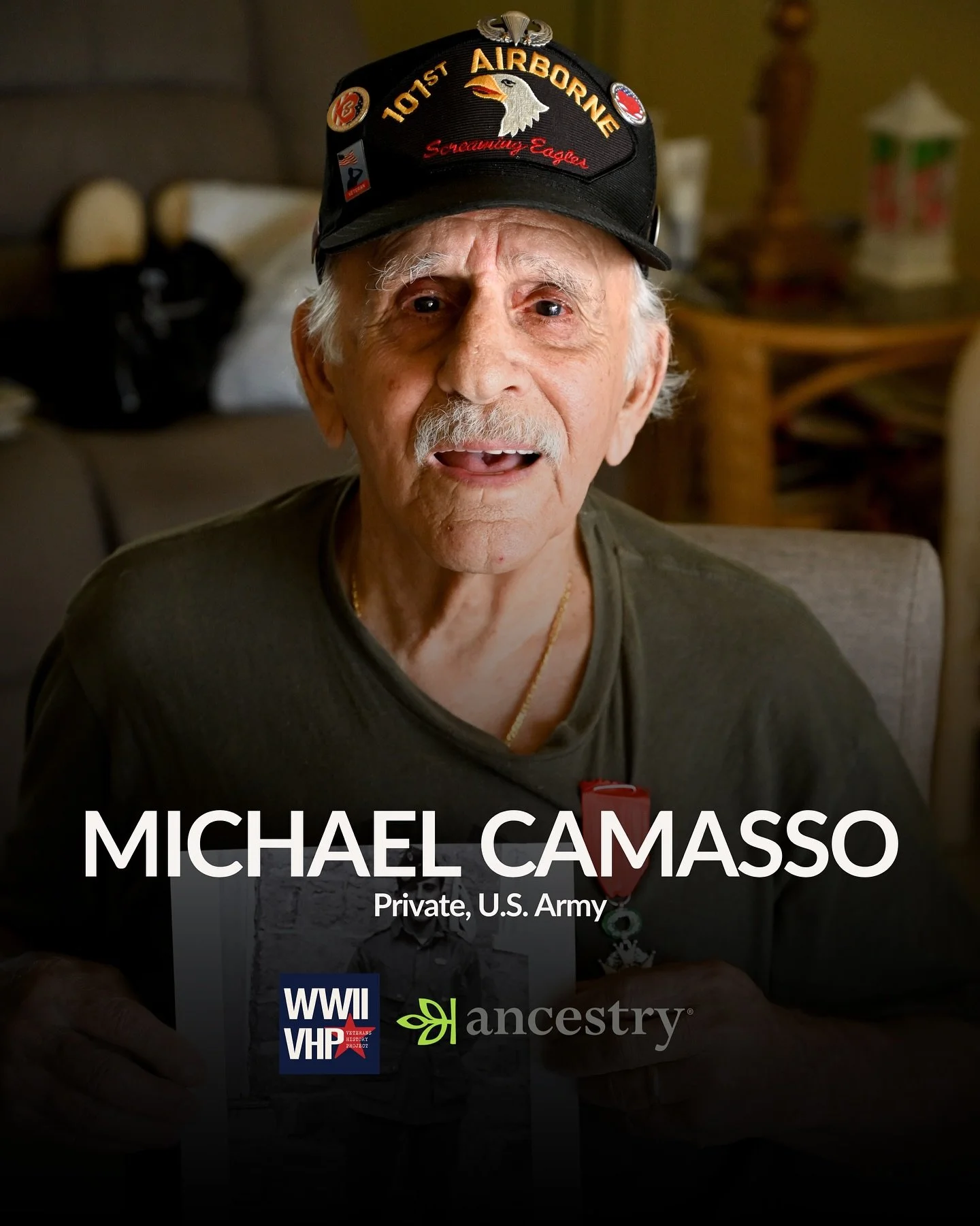 Michael Camasso served with the 101st Airborne Division, parachuting into France on D-Day and later into Holland during Operation Market Garden. As the war drew to a close, his unit helped secure Hitler&rsquo;s residence in Berchtesgaden before servi
