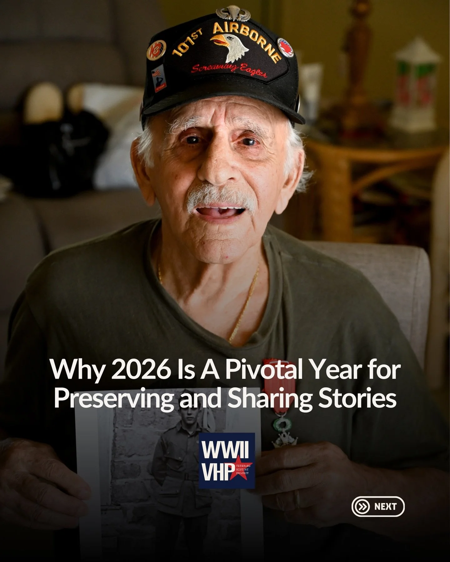 2026 is a critical year for the WWII Veterans History Project. Fewer than one percent of World War II veterans are still alive today, and their stories are at risk of disappearing forever. This is why our work must happen now &ndash; and why we need 