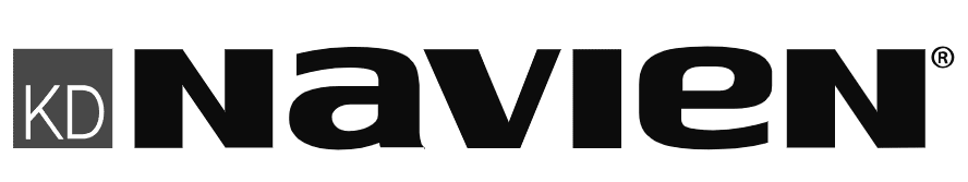Navien logo with black text and gray square background for 'KD'.