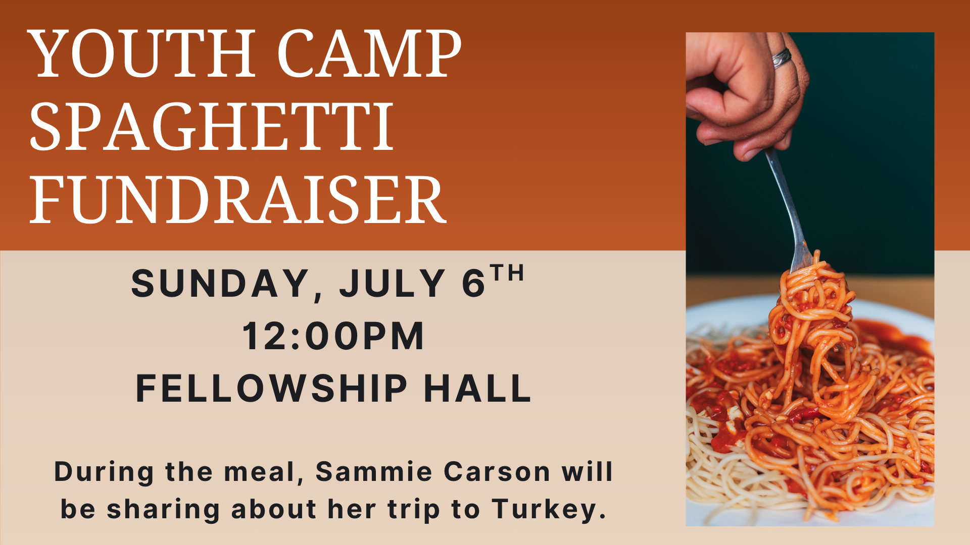 Spaghetti Lunch Fundraiser