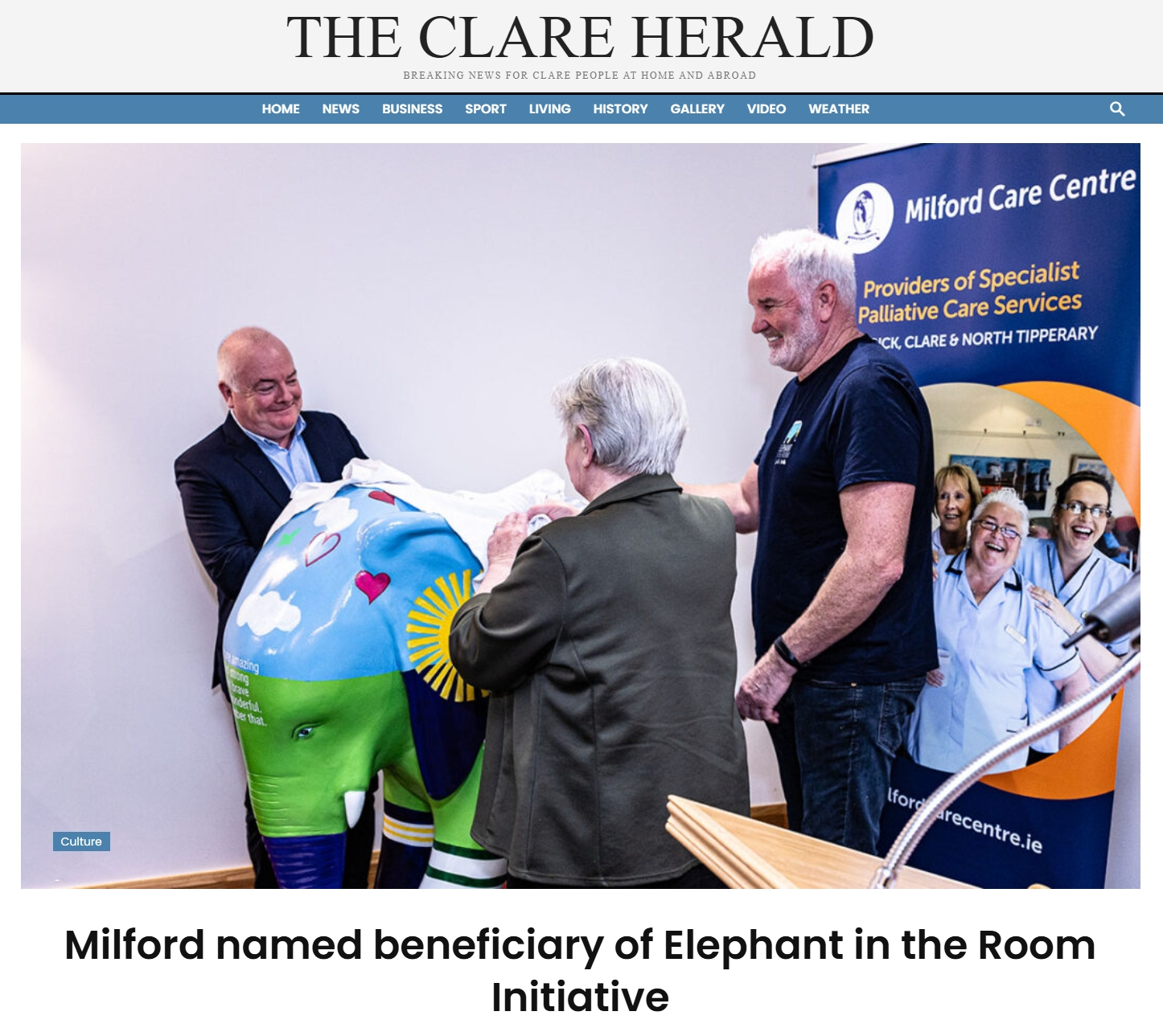 Milford named beneficiary of Elephant in the Room Initiative