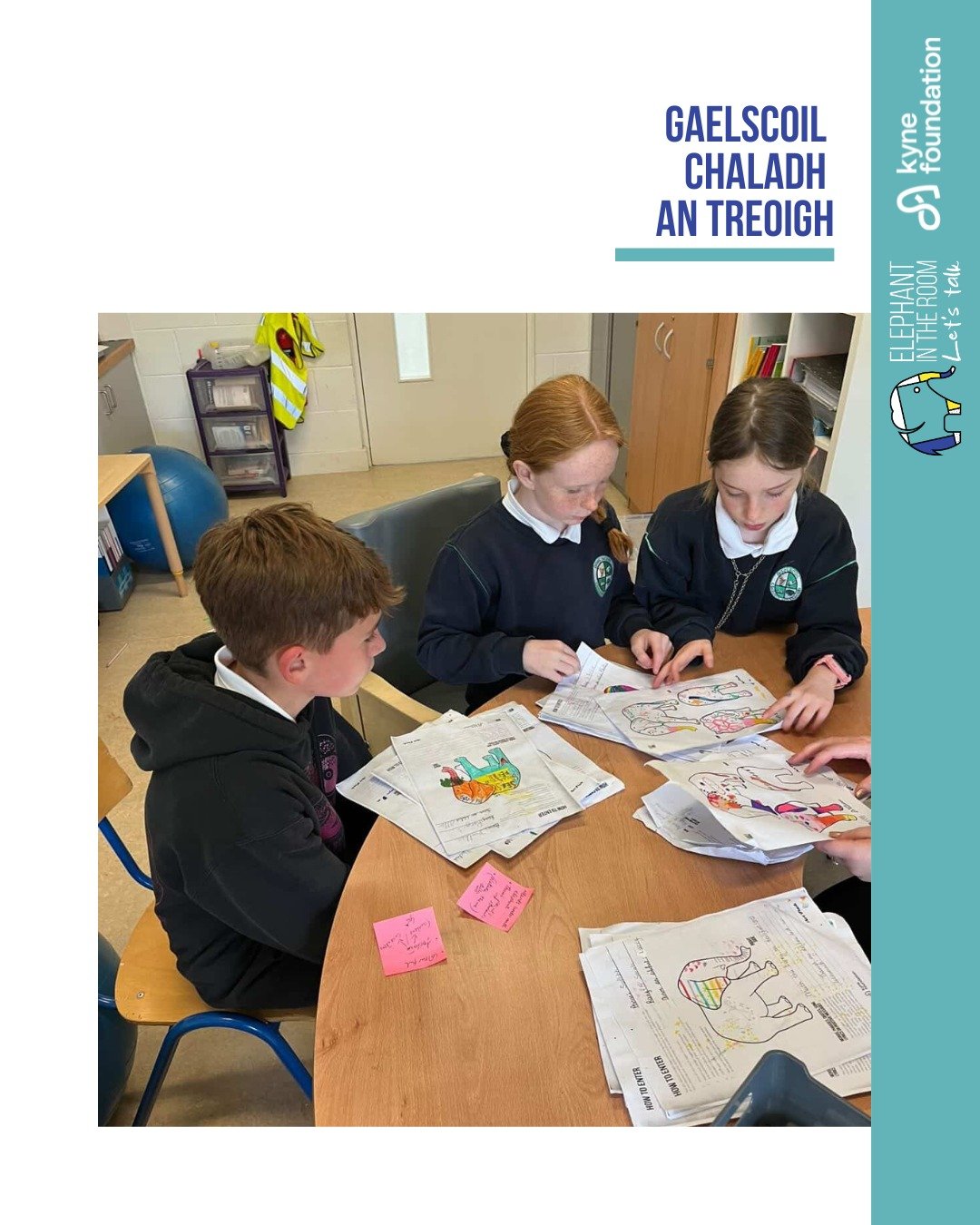 We love getting updates from our Schools Programme 🐘💚

A huge thank you to Gaelscoil Chaladh an Treoigh for sharing this lovely glimpse into their Ellie journey, as students explore ideas, colours, words and messages for their school&rsquo;s elepha