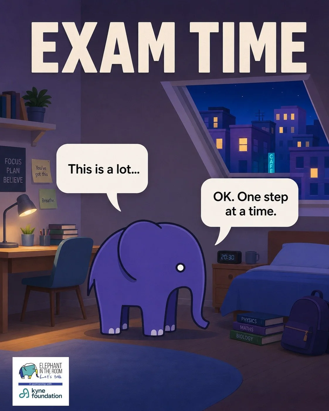 Exam time can feel like a lot.
One step at a time. 💙🐘

Wishing students, teachers and school communities well over the coming days.

#SchoolsProgramme #elephantintheroommovement #ExamPreparation