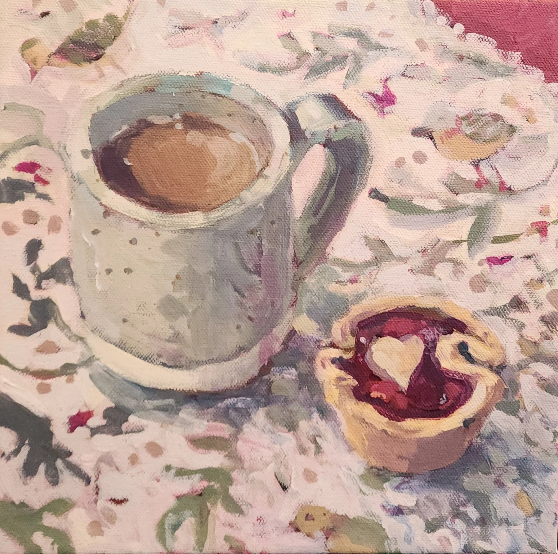 Coffee and a Cherry Tart  10"x10"  $200