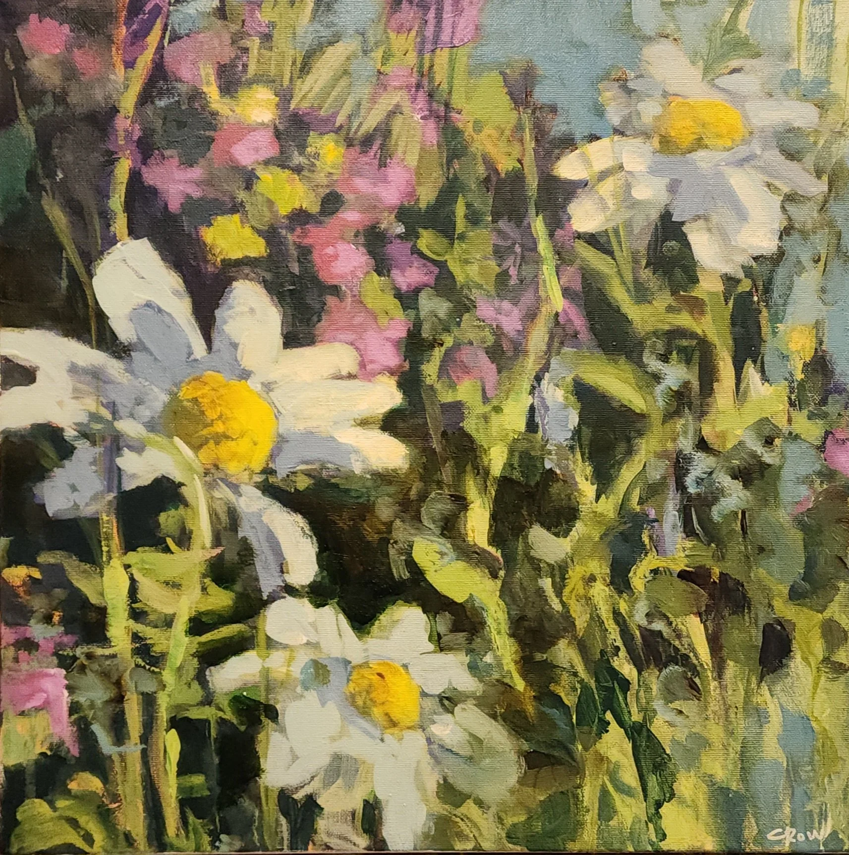 Daisies in the Meadow  Acrylic 18" x 18"  $450