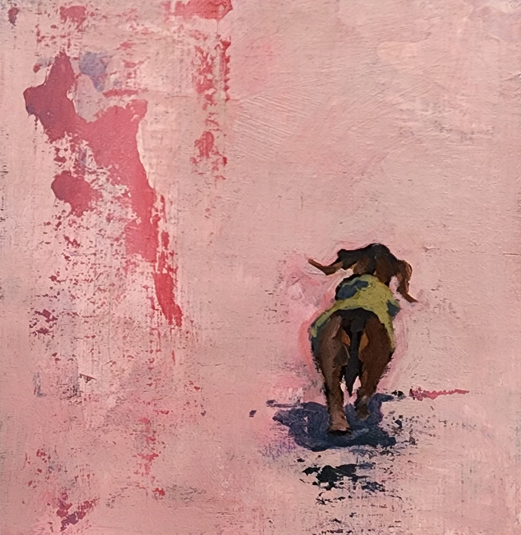 Wiggle Bum  Acrylic/Cold Wax  6"x6"  $115