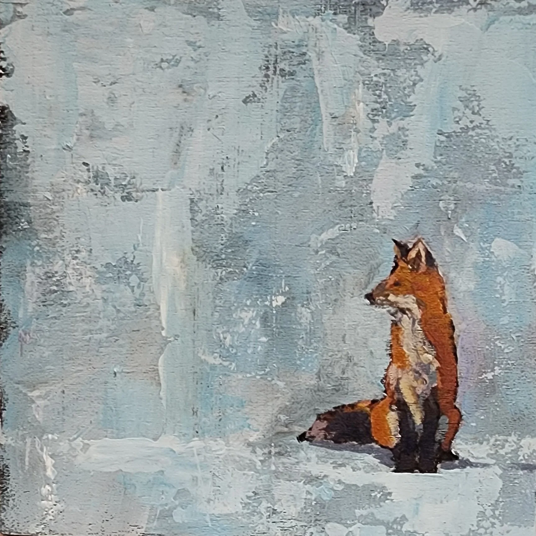 The Curious One   Acrylic/Cold Wax   
6"x 6"  $115