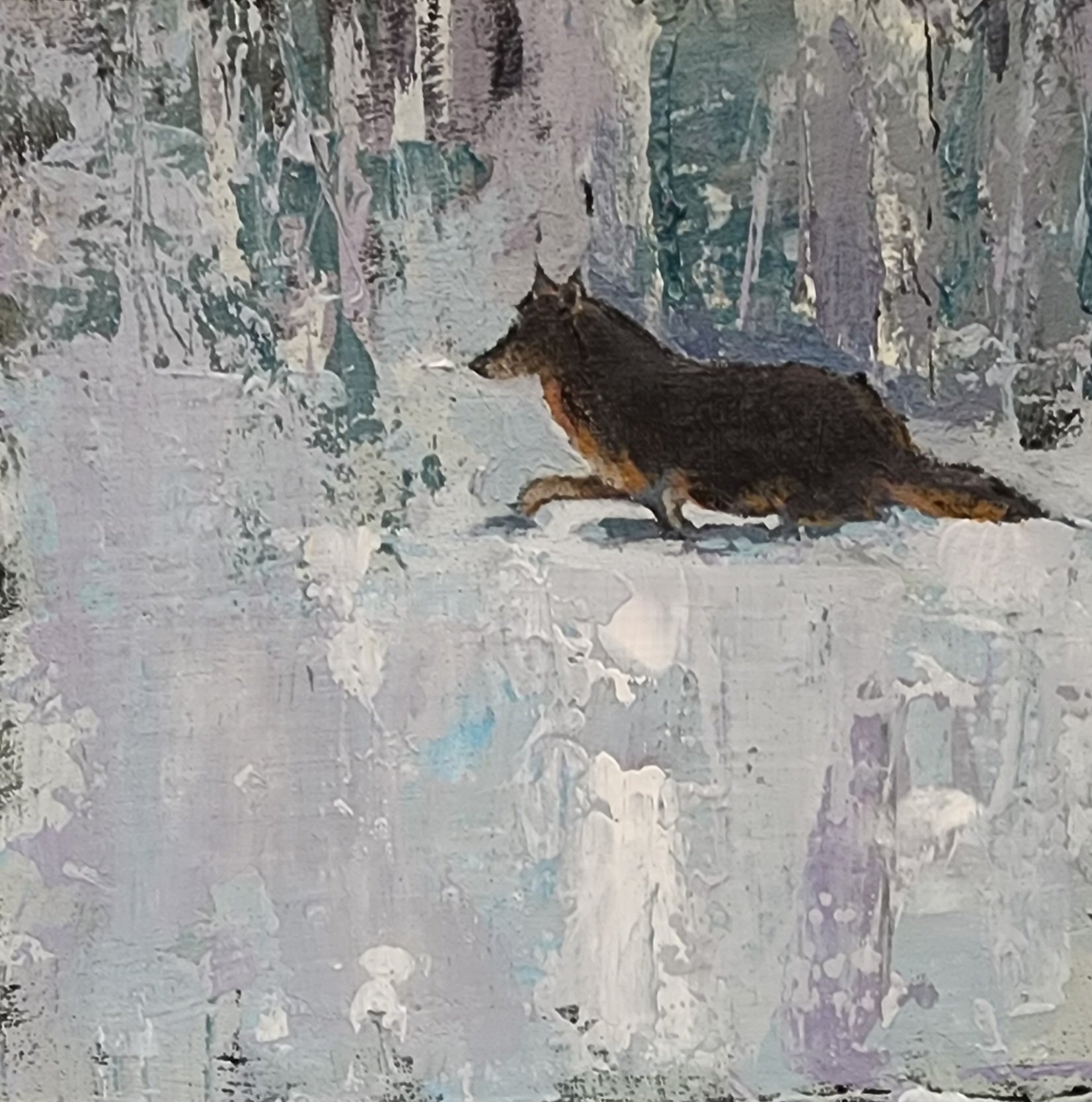 Knee Deep  Acrylic/Cold Wax  6"x6"  $115