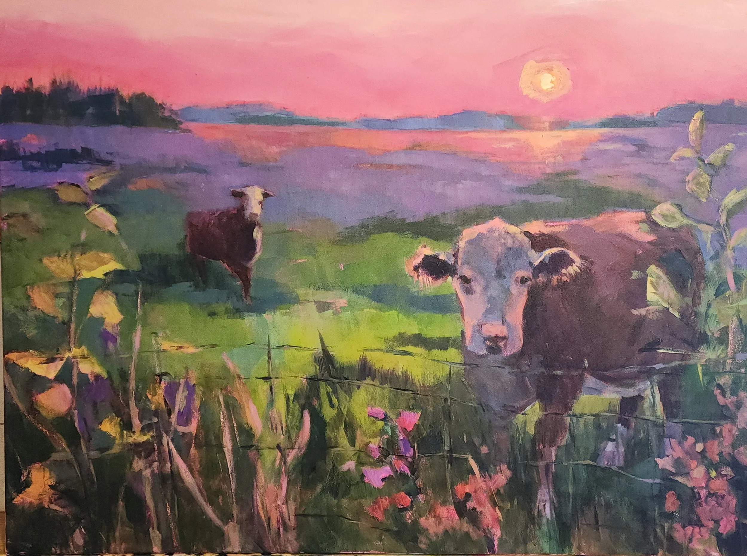 Soaking up the Sun  30" x 40"  Acrylic  $1,400