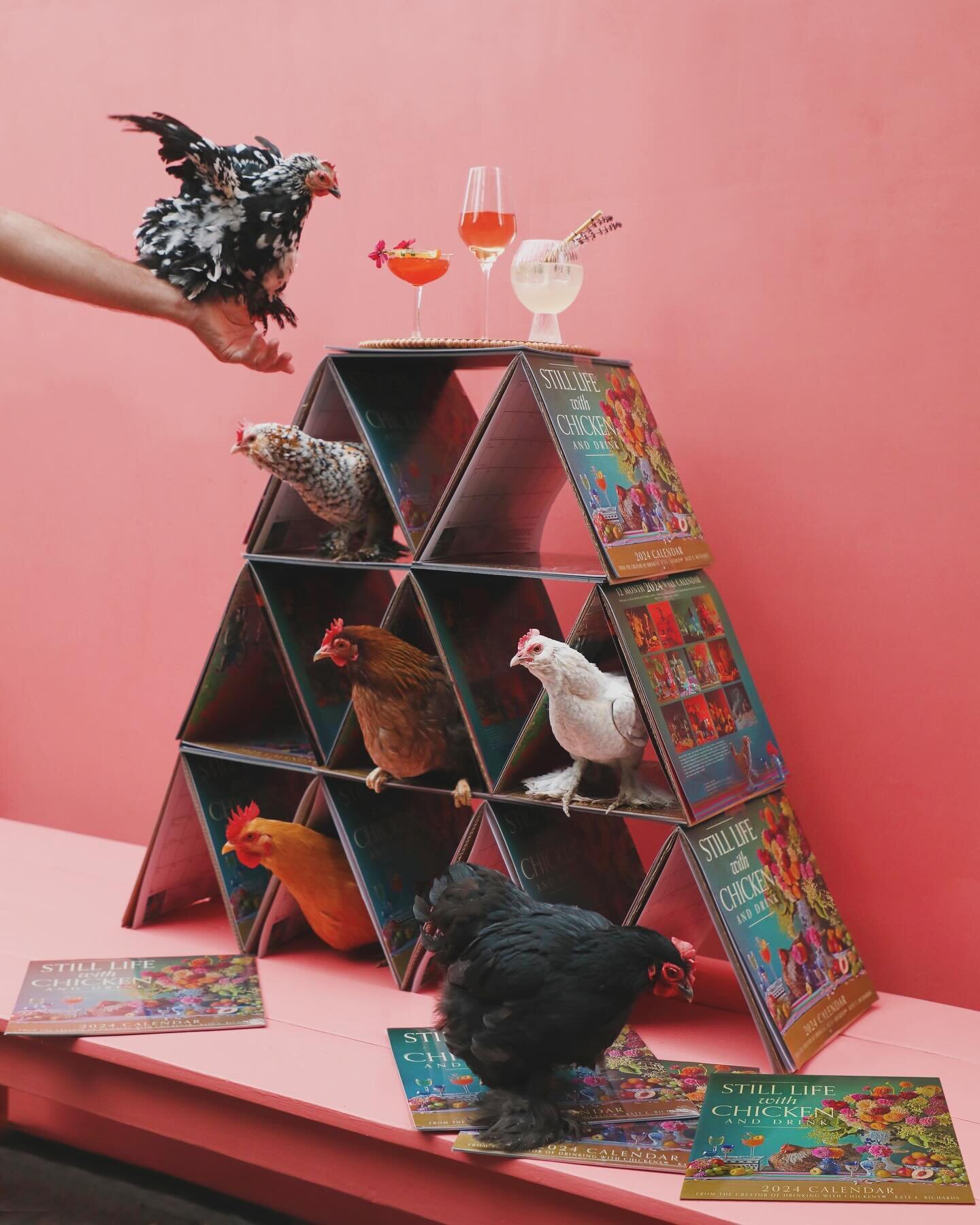 JENGA!!!!
JK it didn't fall because we reinforced it with packing tape. #safetyfirst
Also, in case you missed it...our 2024 Still Life with Chicken and Drink wall calendars are out and make great gifts (tomorrow is the last day we're shipping until t