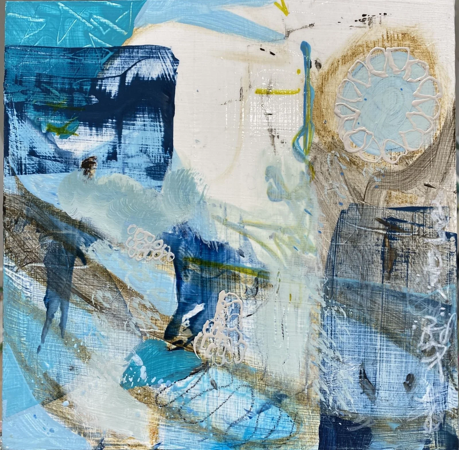 Village by the Sea.
10x10" Acrylic and mixed media. Sold 