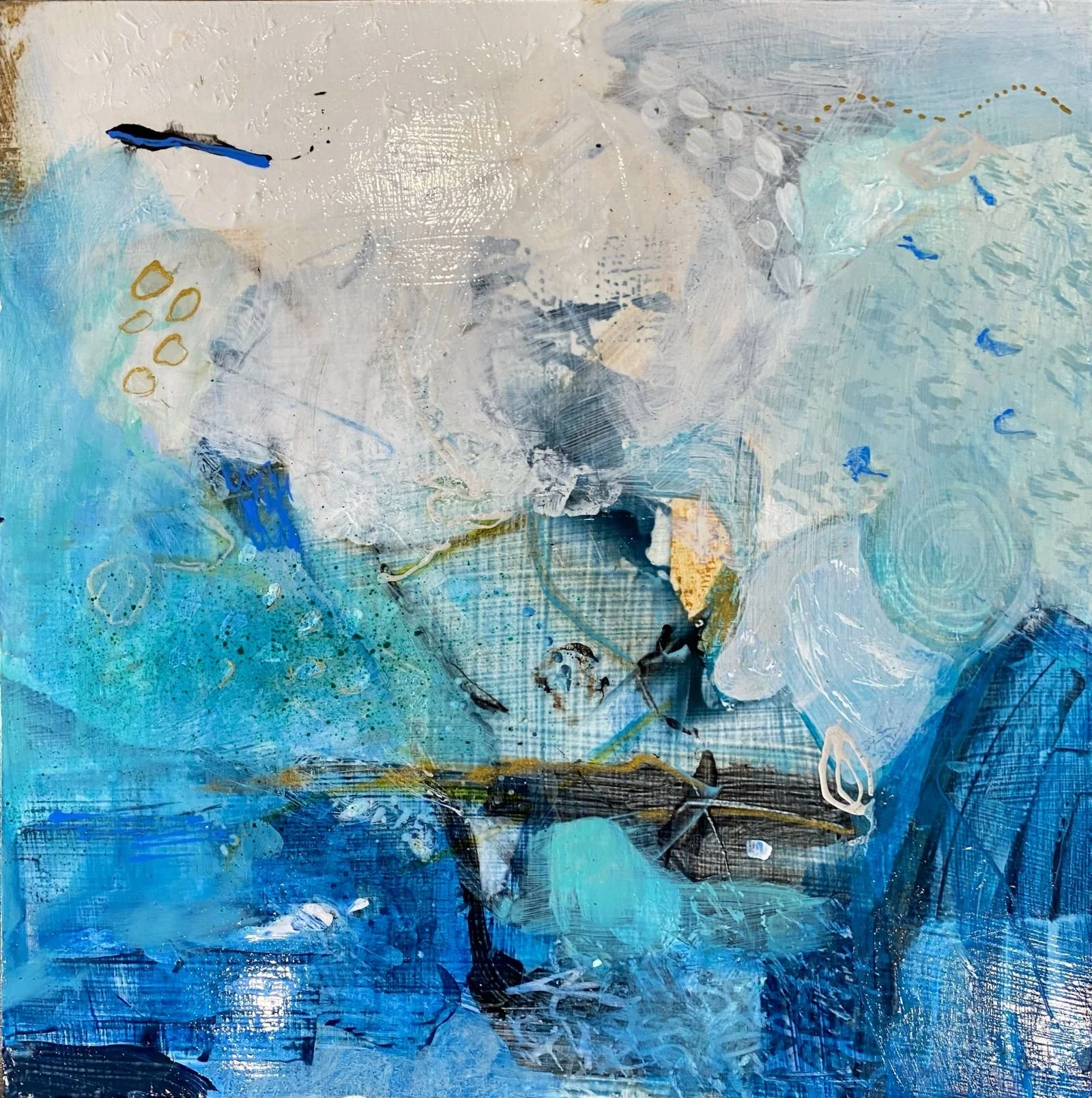 Tracks in the Sand.
10x10" Acrylic and mixed media on 1 -1/2" cradled panel. 2023 $275 