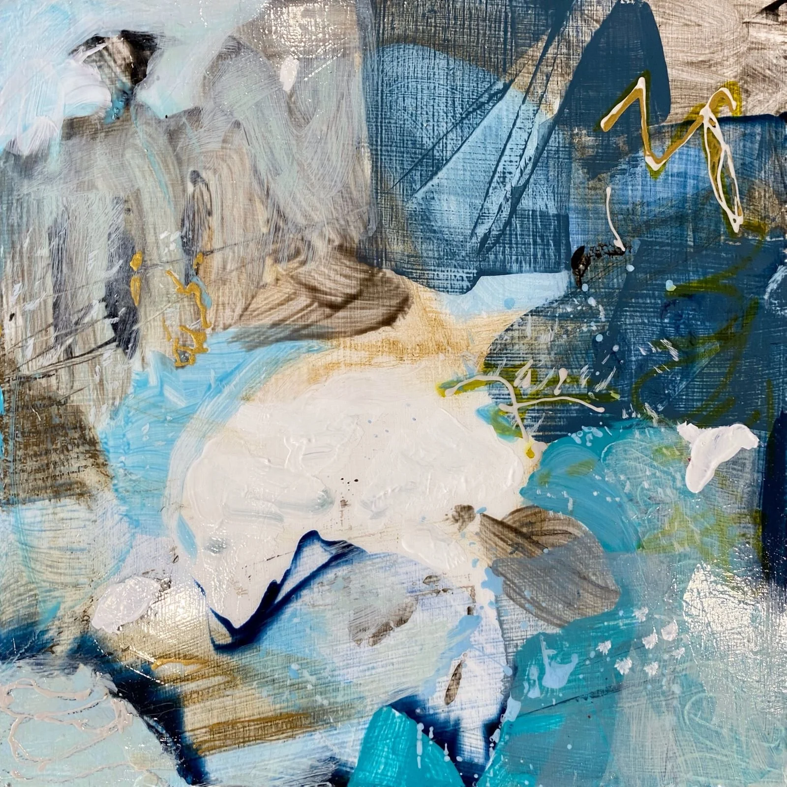 Secret Cove.
8x8" Acrylic and mixed media. Sold. 