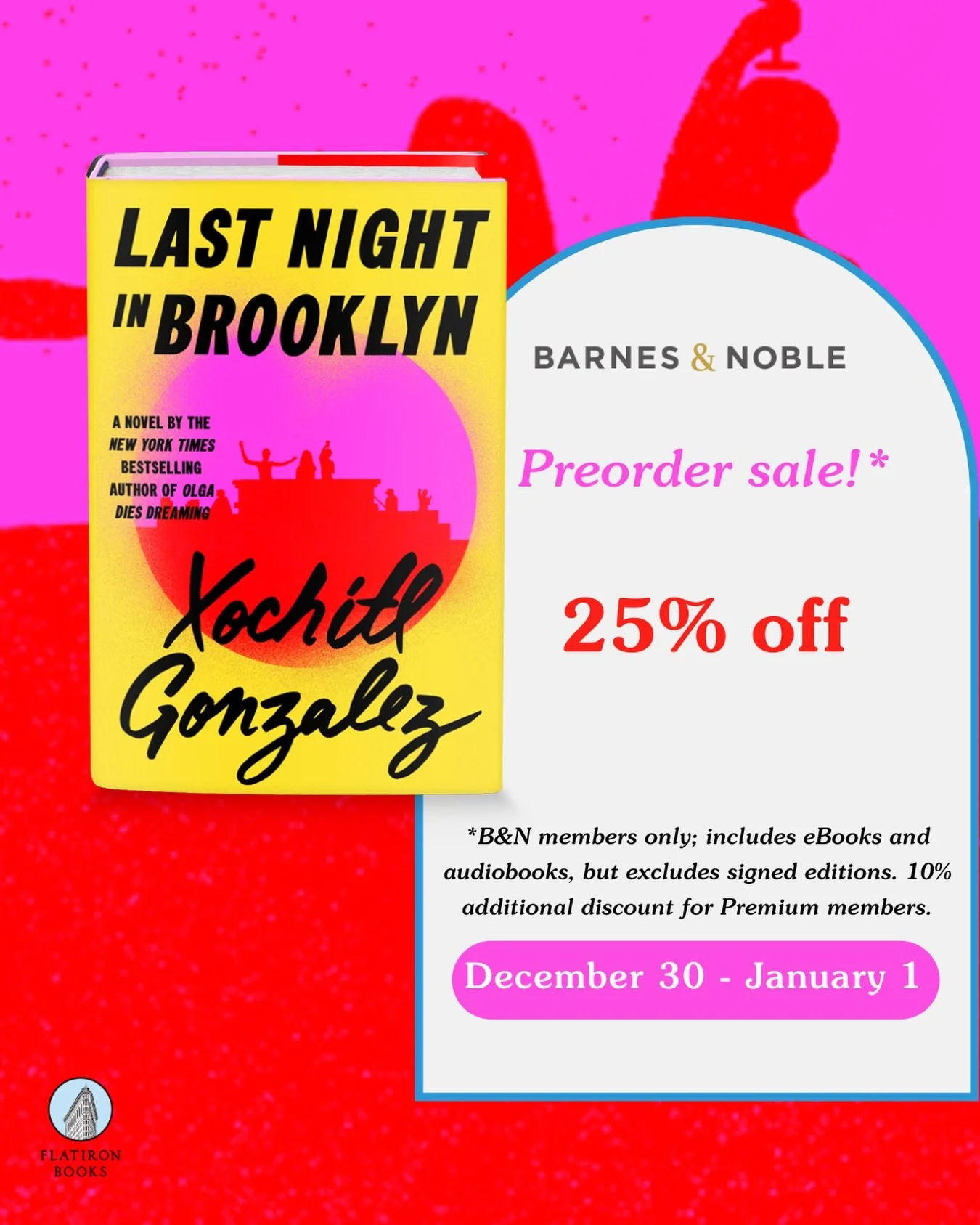 EXTRA! EXTRA! 🗣️ B&amp;N is running a 25% off preorder promotion from December 30 - January 1 for rewards members, and #LastNightinBrooklyn is an elegible title! If you&rsquo;ve been waiting to #preorder, now&rsquo;s a great time. Use your holiday g