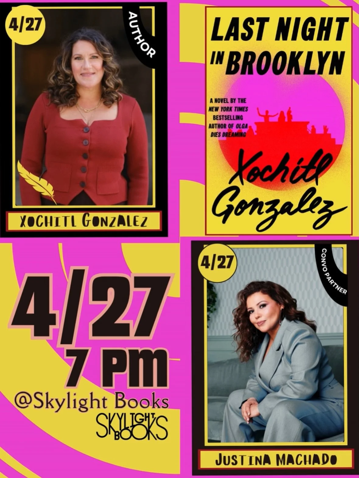 Getting Ready for Week 2️⃣ with extraordinarily talented friends&hellip;Let&rsquo;s GO!💛💛💛 #LastNightinBrooklyn #FlatironBooks #national #booktour #grateful