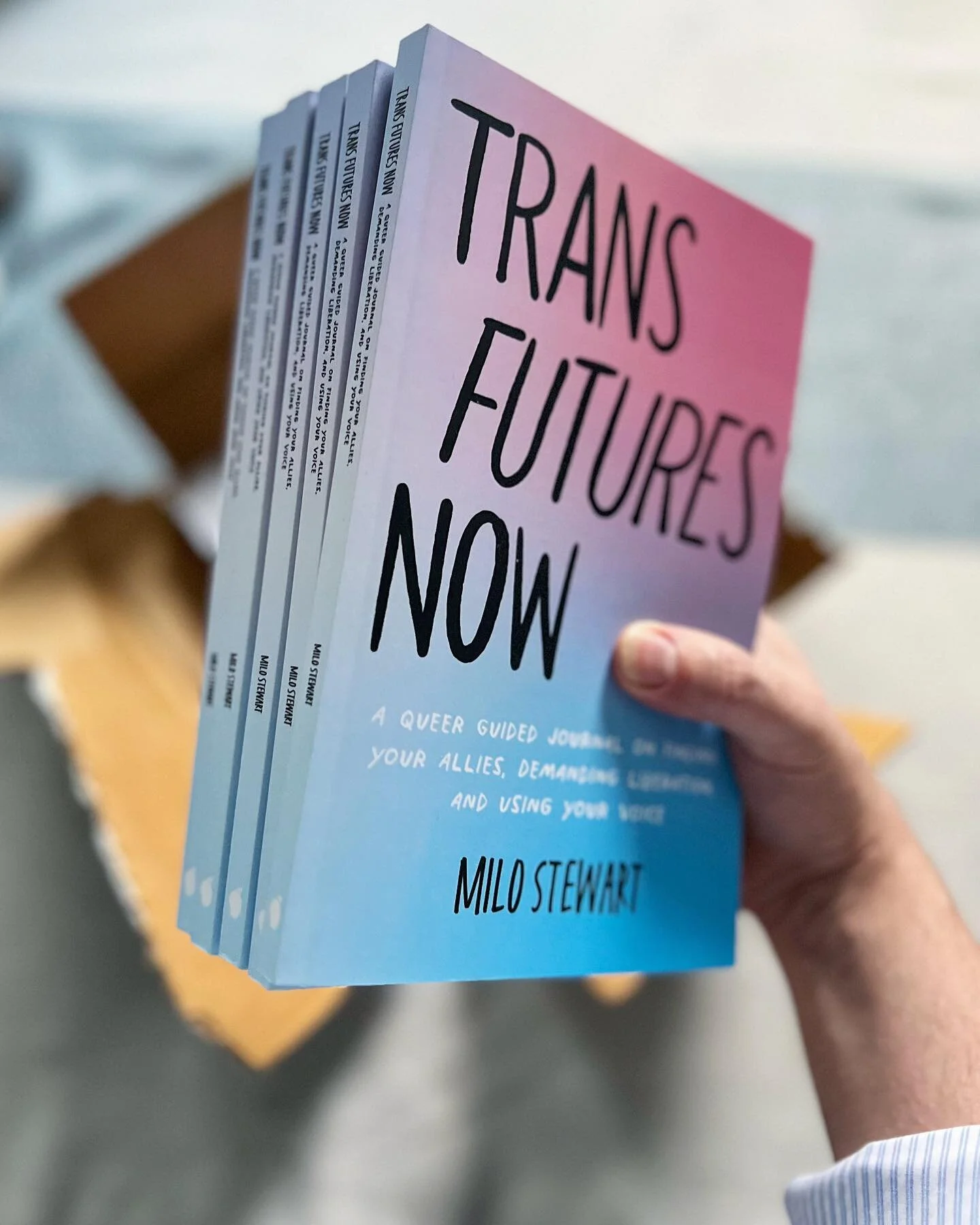 📦Book Mail✨🏳️‍⚧️
📖Trans Futures Now, by Milo Stewart— A Queer Guided Journal on Finding Your Allies, Demanding Liberation, and Using Your Voice (Ages 14-18)
Purchase or donate a copy this weekend at my next @pinderspages pop up! 
🏳️&