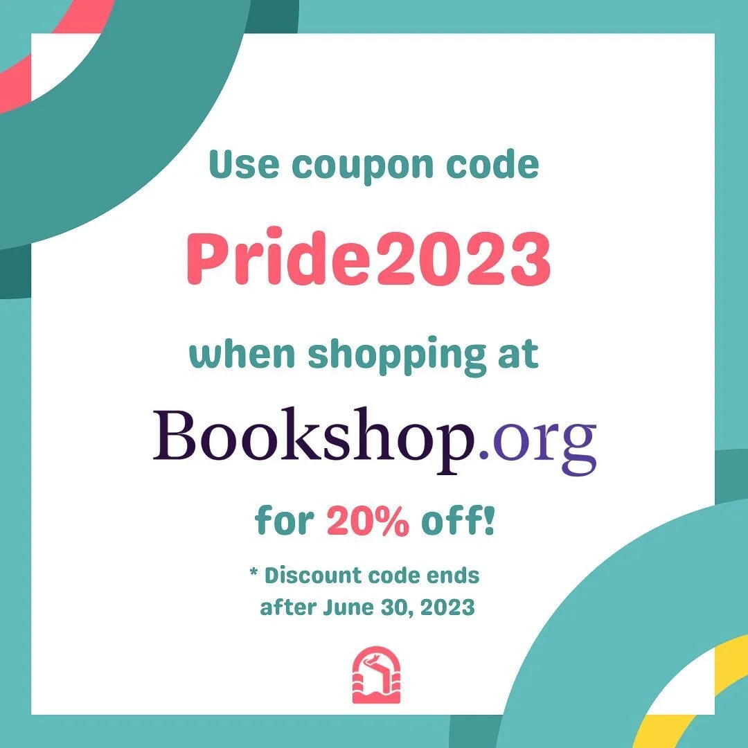 🏷️Coupon Code!
 
Use PRIDE2023 and save 20% all month long when you buy new books by LGBTQIA+ authors from Bookshop.org
🌐Visit www.bookshop.org/info/pride-2023 for more details!
#pride #pride2023 #pridemonth #happypride #coupon #pinderspages #ind