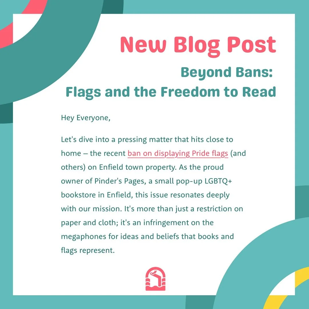 🌈✨Join Pinder's Pages in the fight against bans on Pride flags and books in Enfield! 📚 Our bookstore stands for diverse voices and inclusivity. Let's amplify every story and challenge restrictions together. 📖💬 #PindersPages #InclusiveReads #Enfie