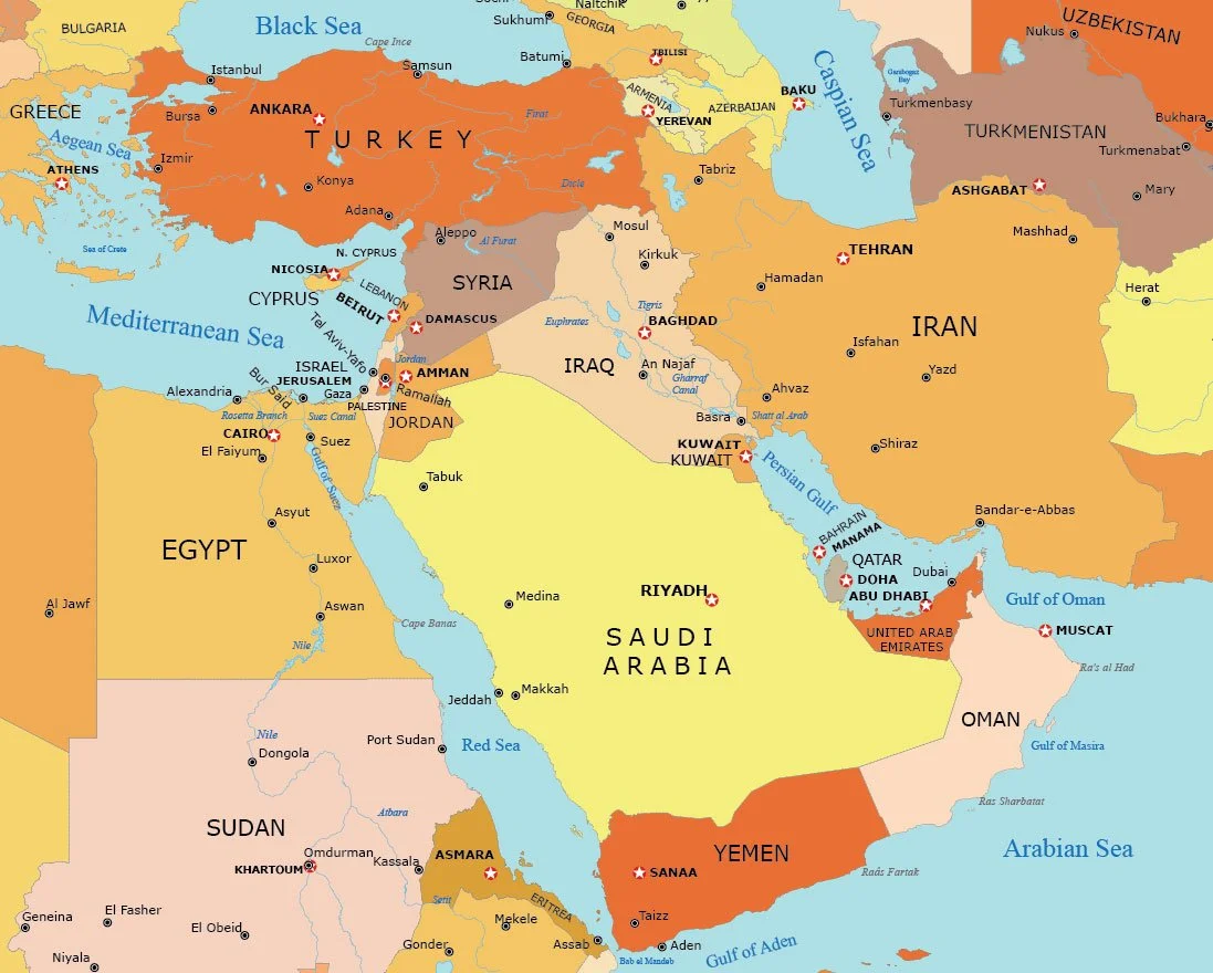 Middle east map image